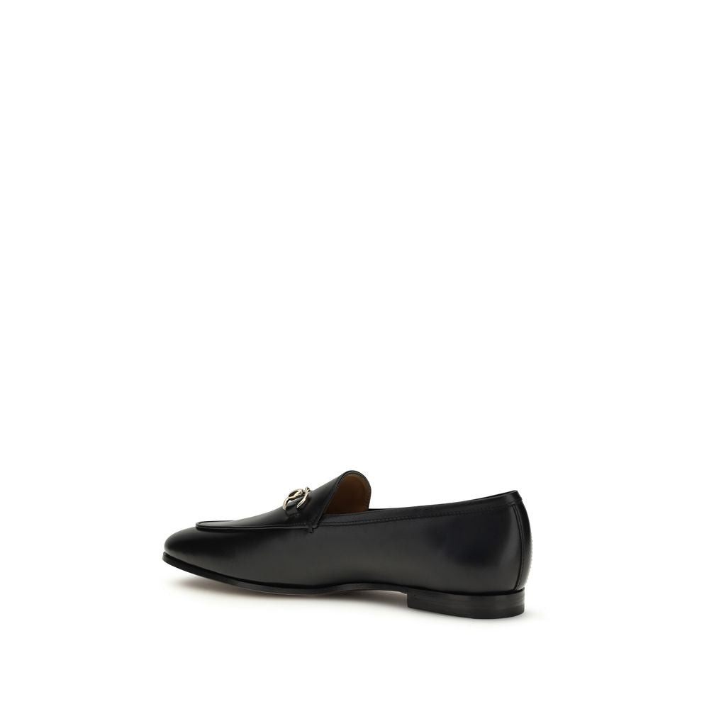 Gucci Black Calf Leather Bos Taurus Slip-On Women's Loafers