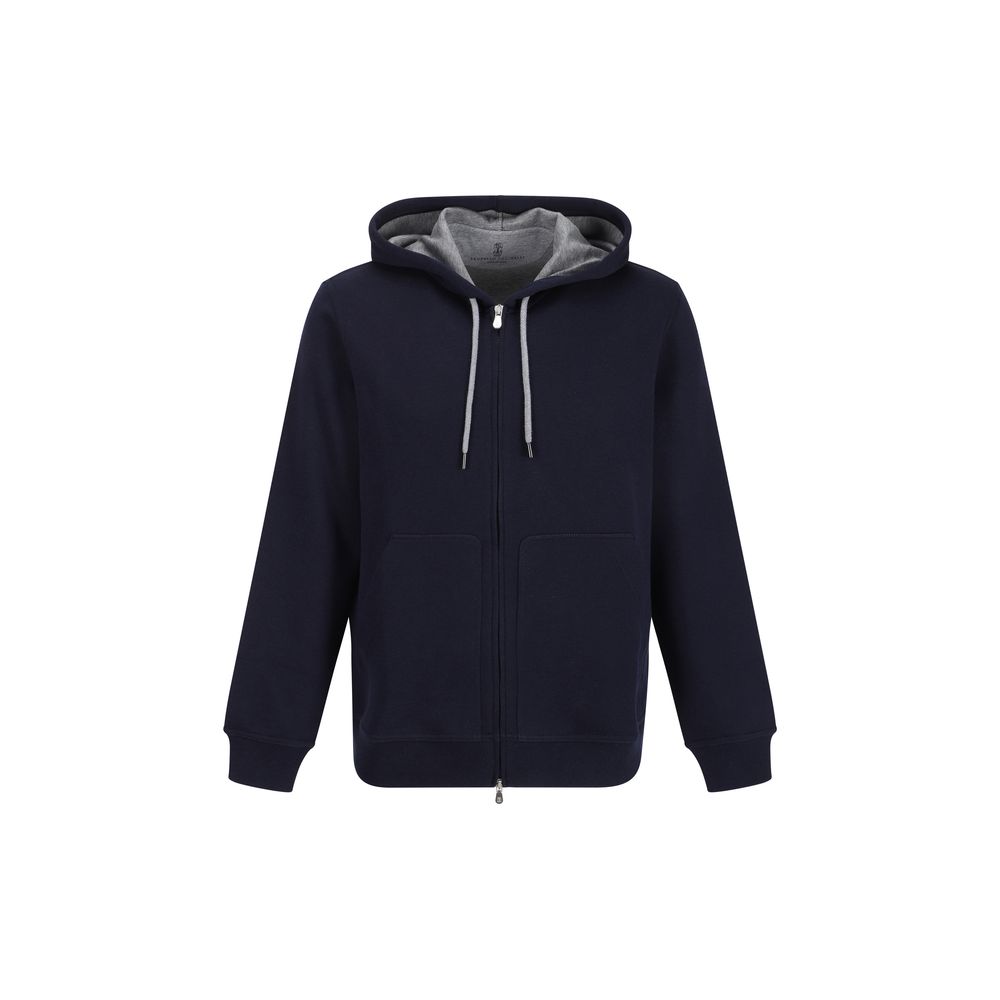 Brunello Cucinelli Blue Cotton Men's Sweatshirt