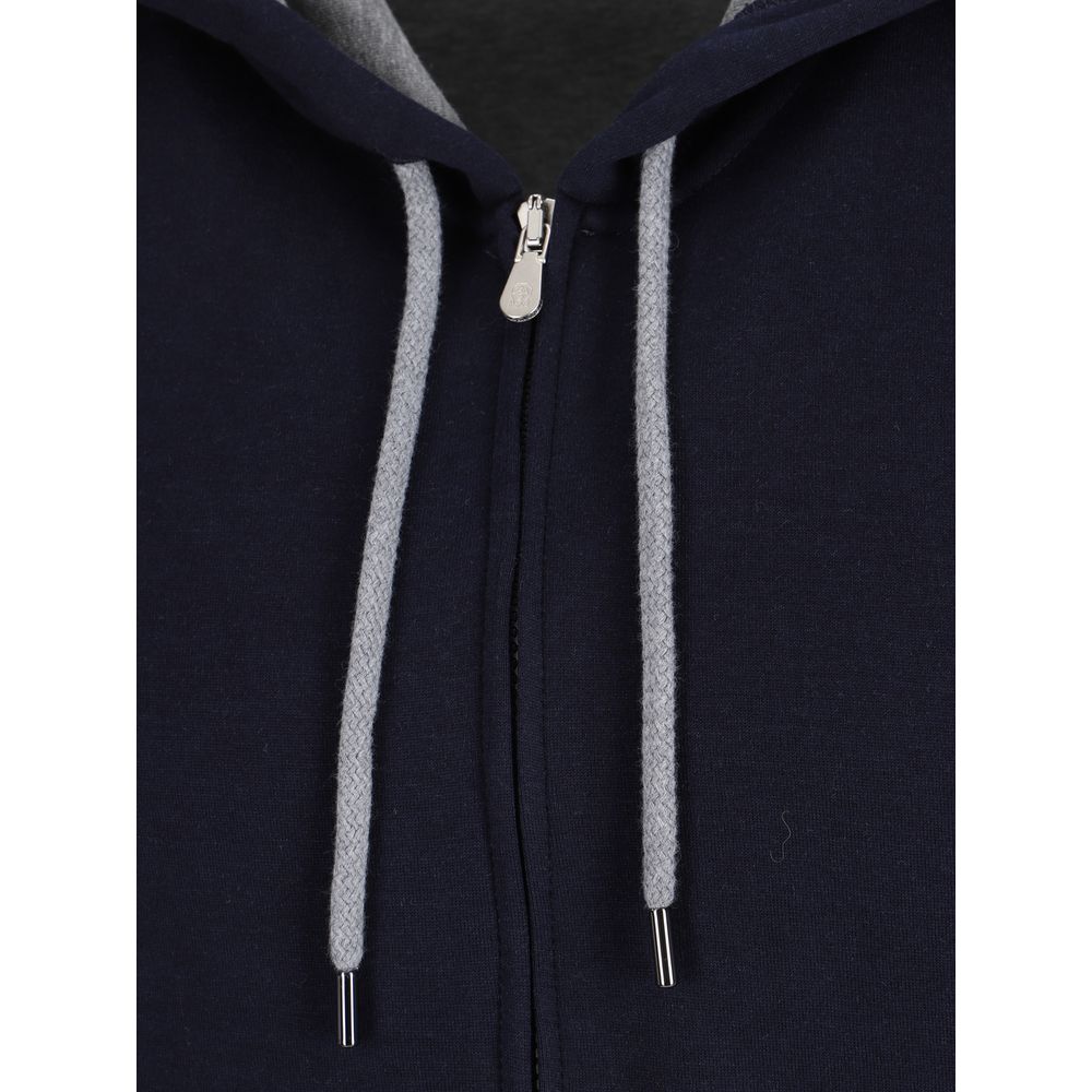 Brunello Cucinelli Blue Cotton Men's Sweatshirt