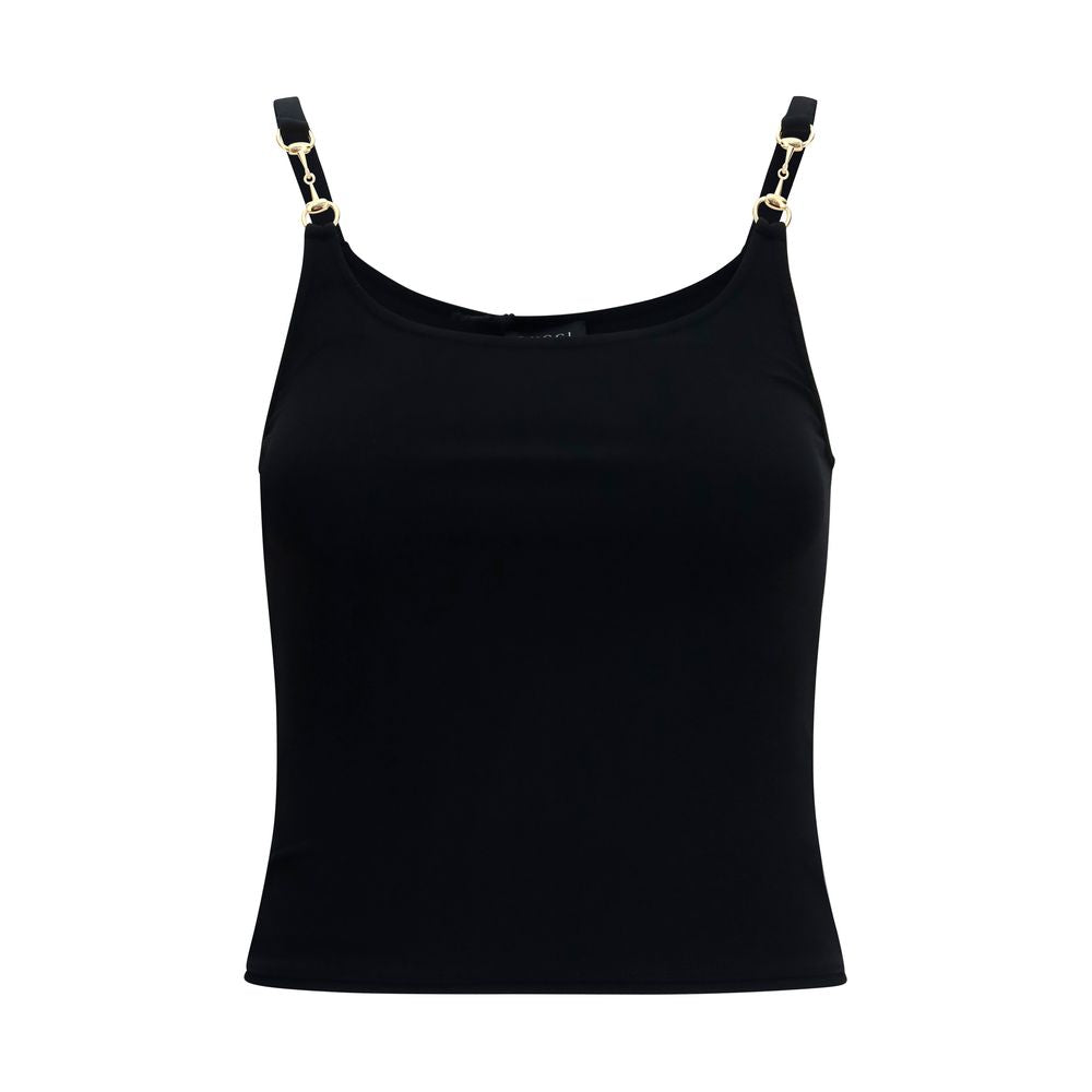 Gucci Black Viscose Sleeveles Women's T-Shirt