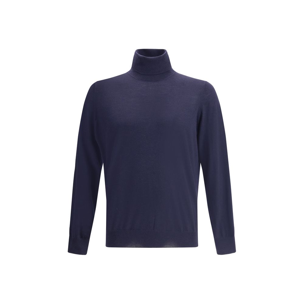 Brunello Cucinelli Blue Wool Oves Aries Men's Turtleneck