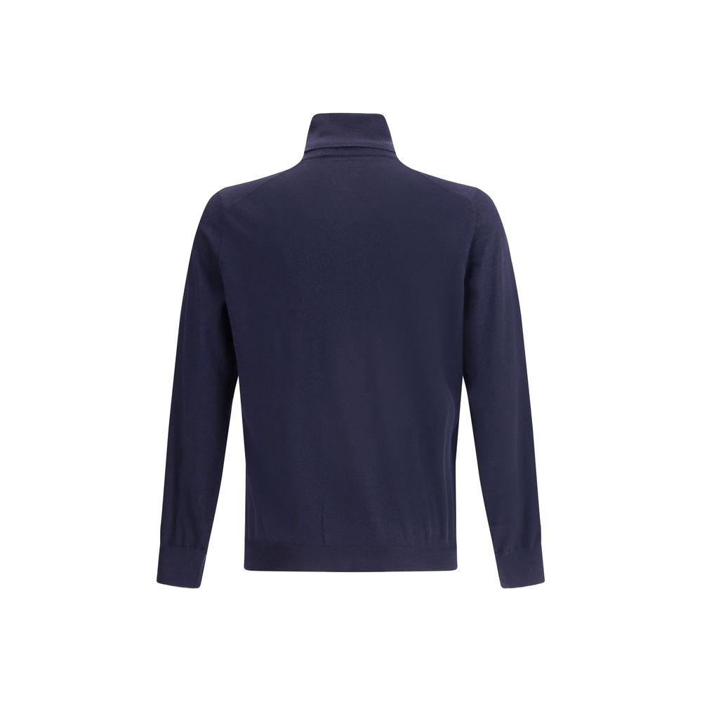 Brunello Cucinelli Blue Wool Oves Aries Men's Turtleneck