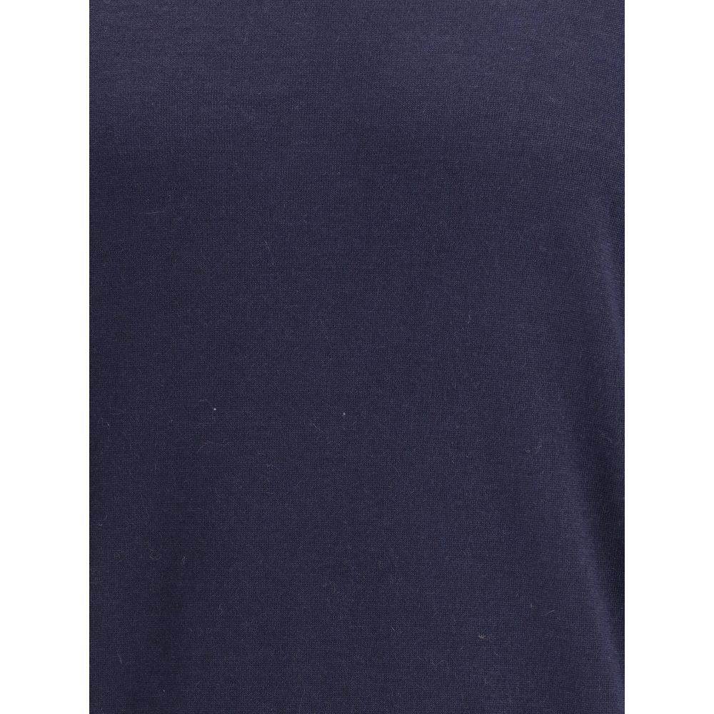 Brunello Cucinelli Blue Wool Oves Aries Men's Turtleneck