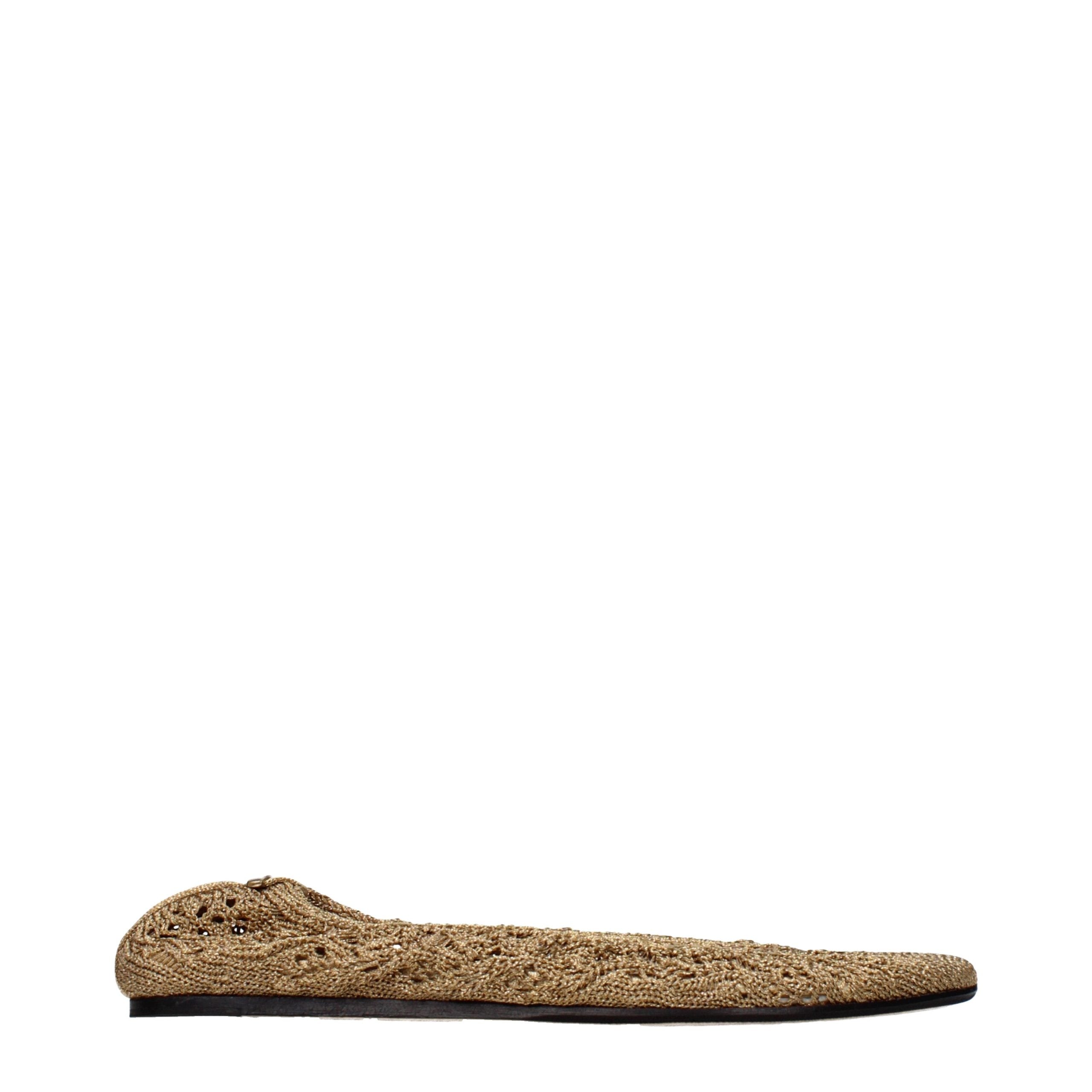 Isabel Marant Gold Fabric Ballet Women's Flats