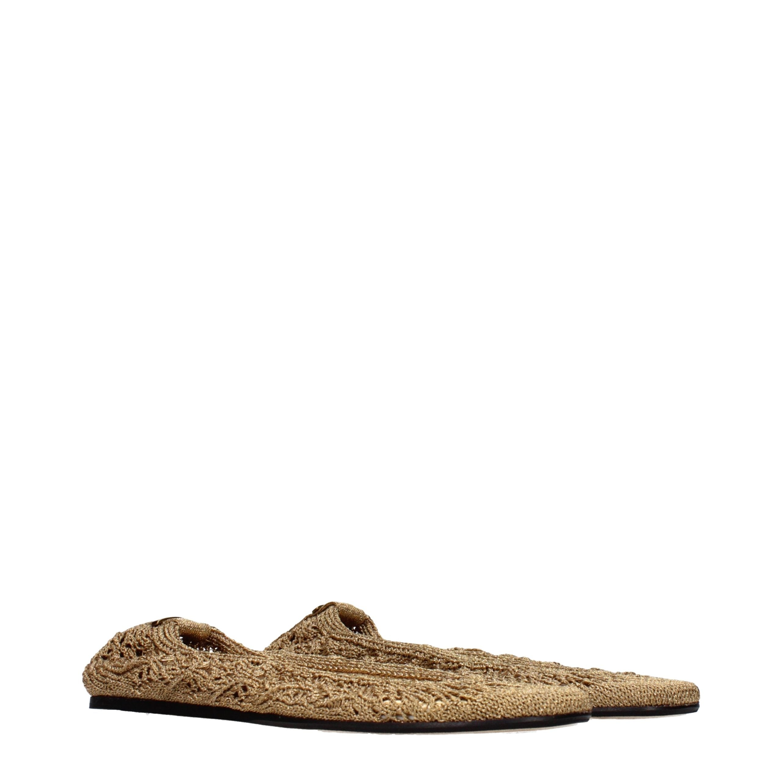 Isabel Marant Gold Fabric Ballet Women's Flats