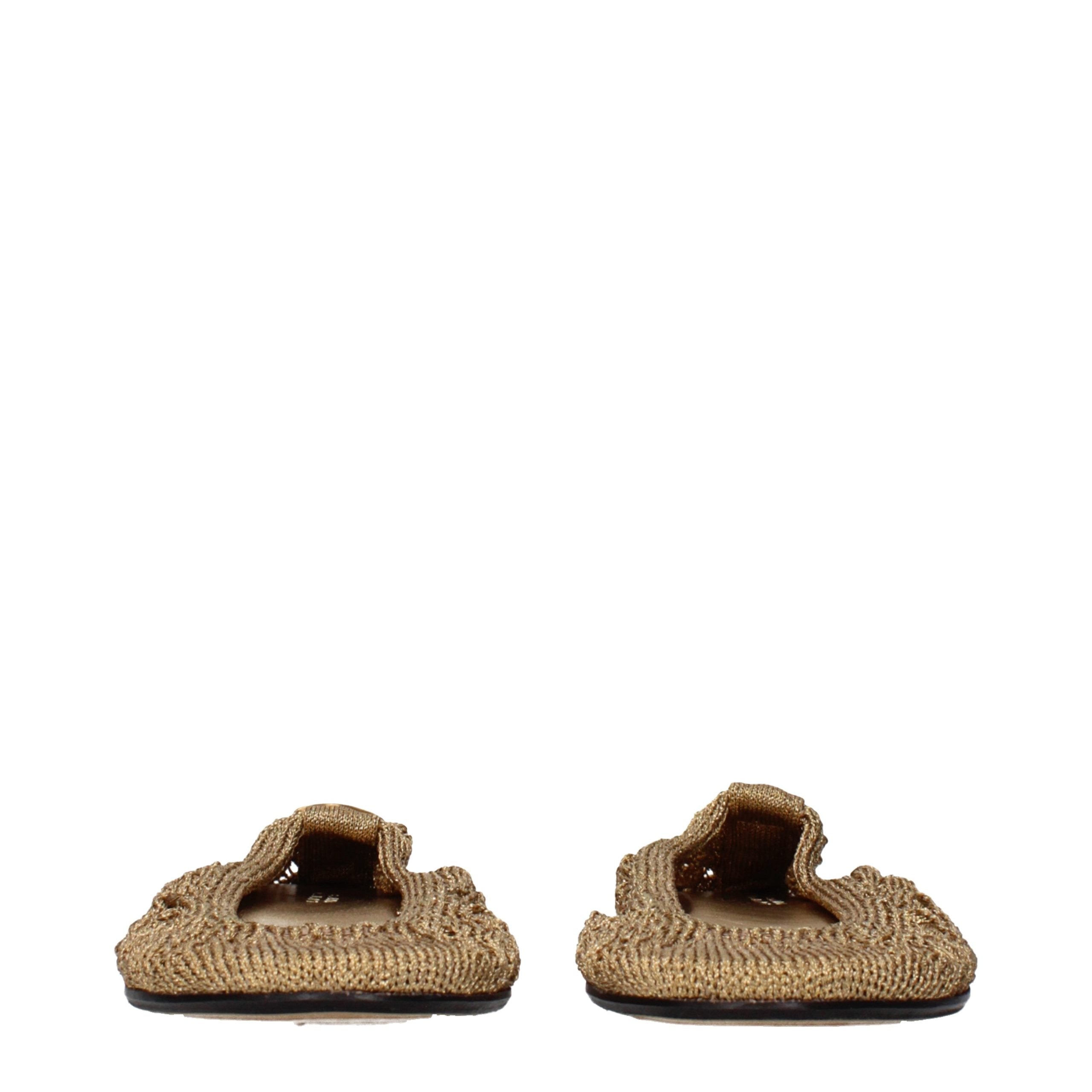 Isabel Marant Gold Fabric Ballet Women's Flats