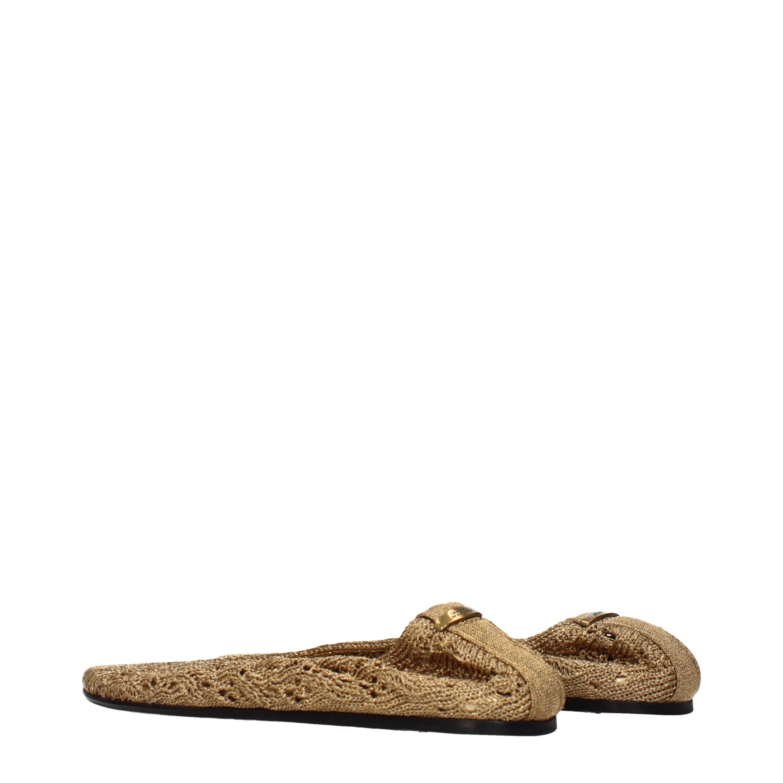 Isabel Marant Gold Fabric Ballet Women's Flats