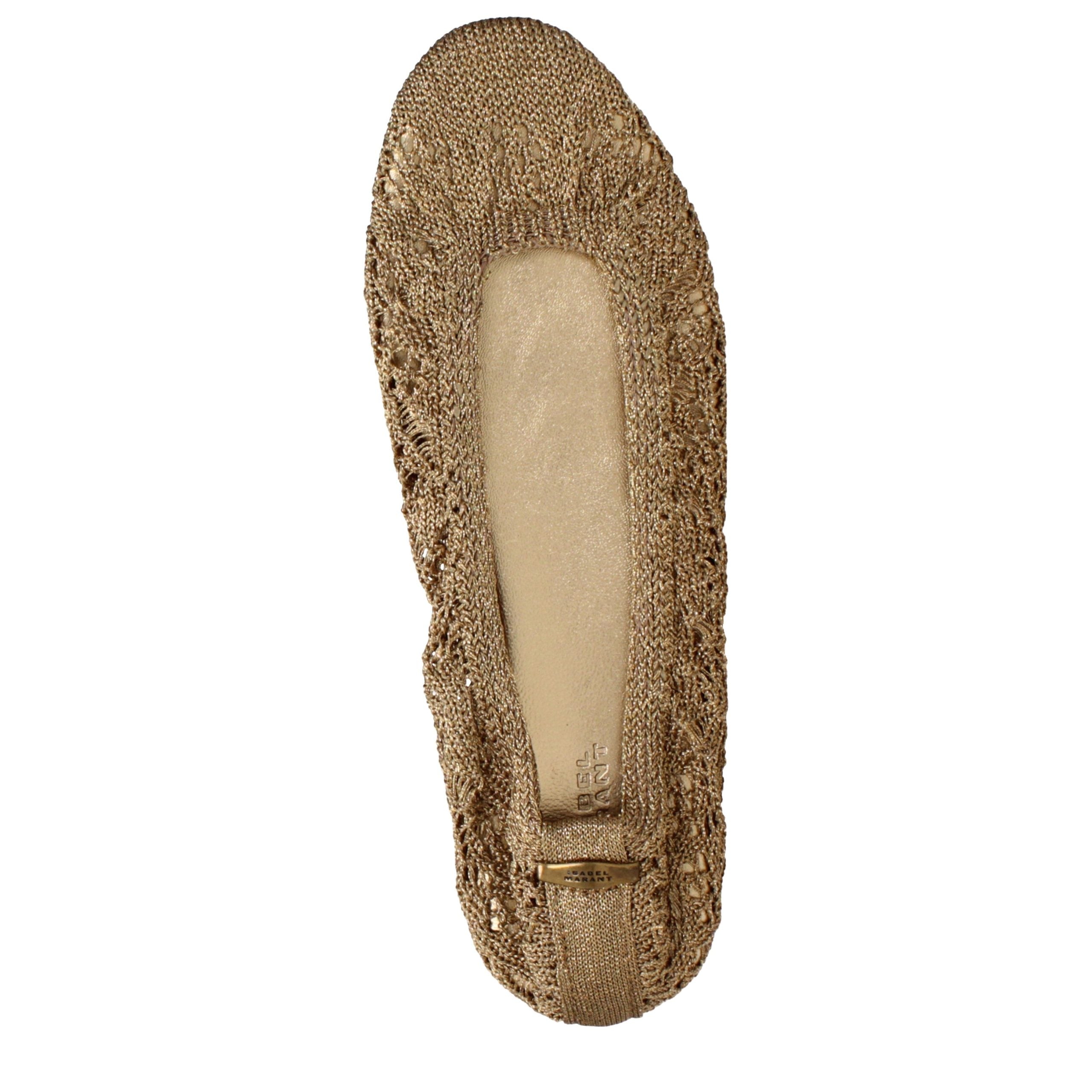 Isabel Marant Gold Fabric Ballet Women's Flats