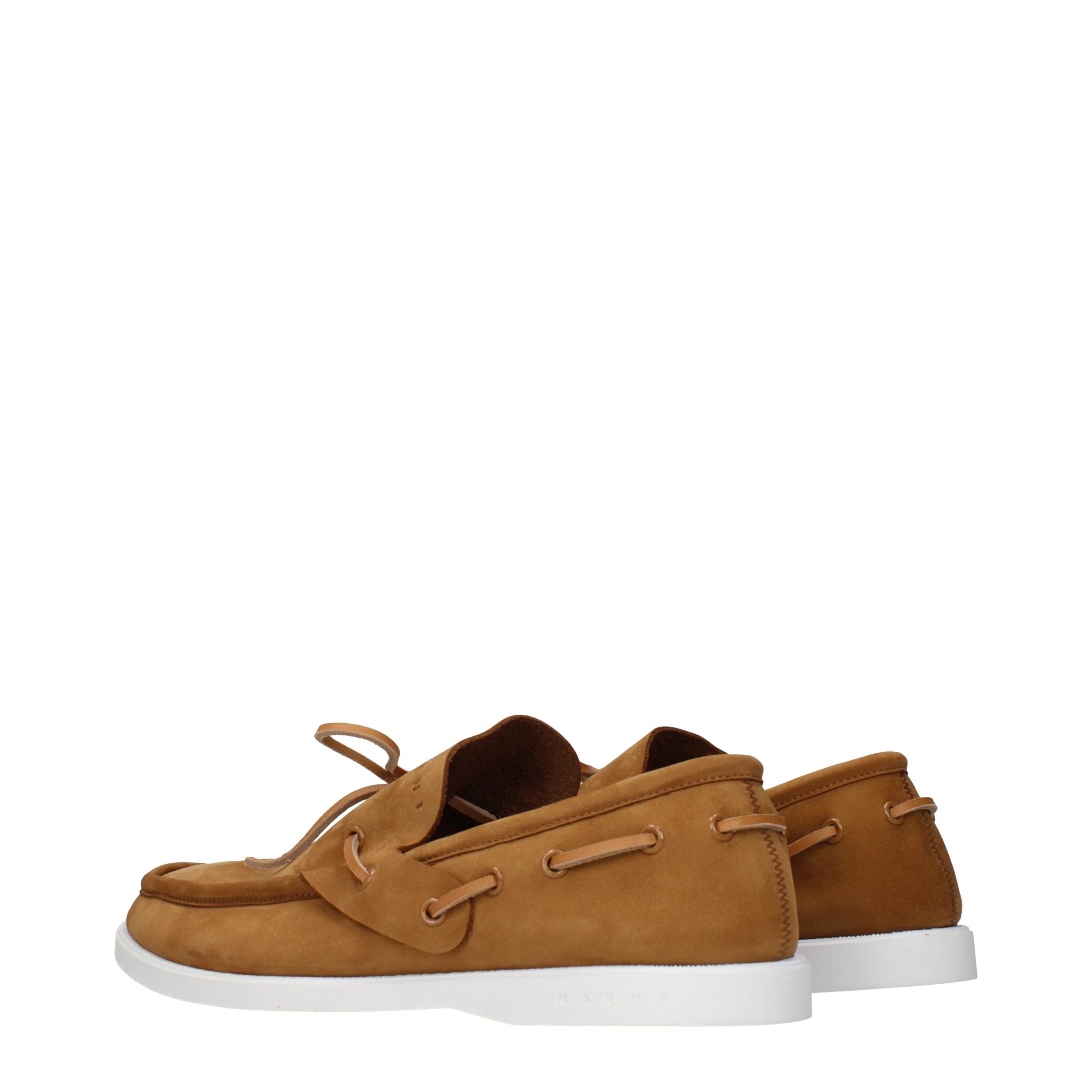 Marni Brown Leather Slip-On Men's Loafers