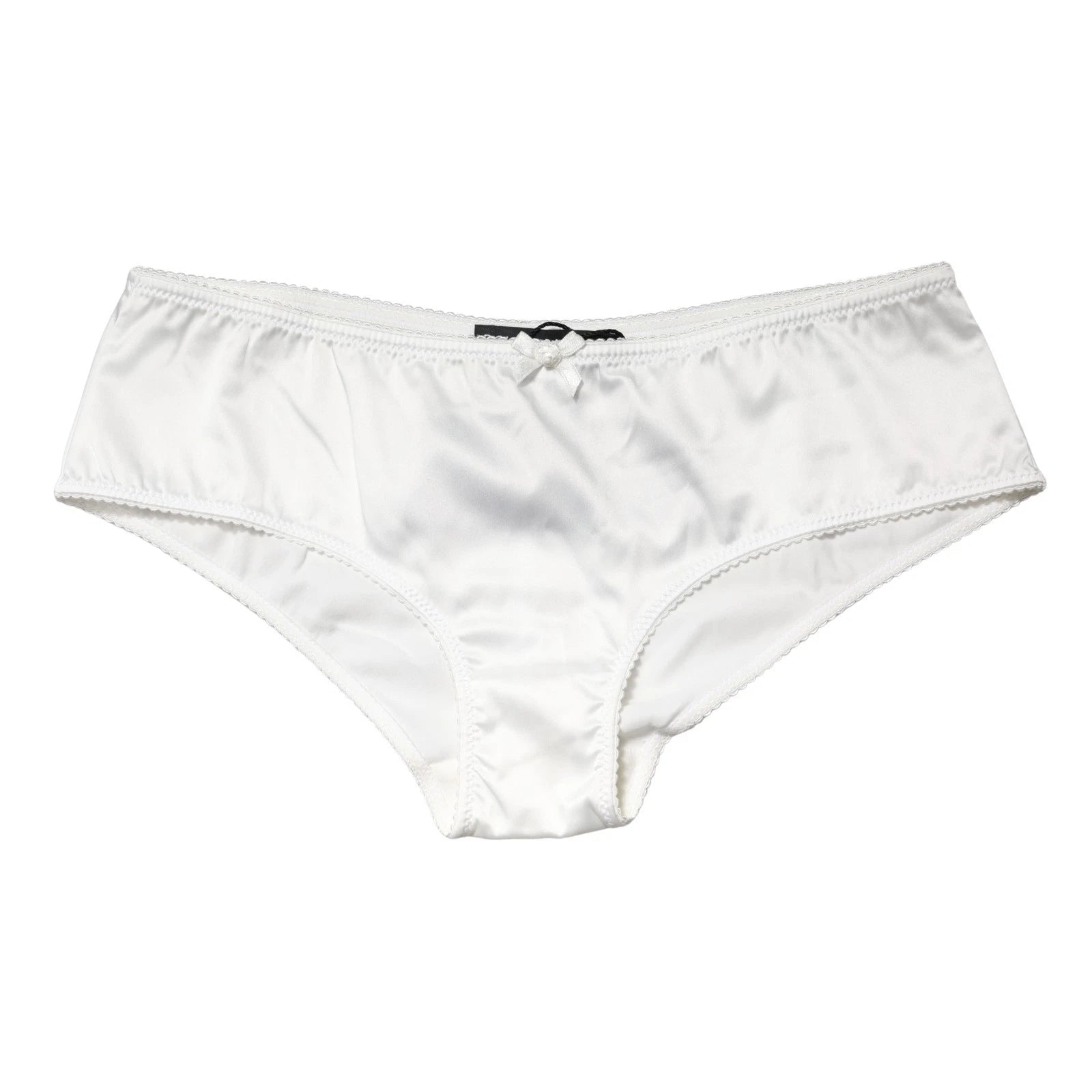 Dolce & Gabbana White Silk Stretch Mid Waist Brief Panty Women's Underwear
