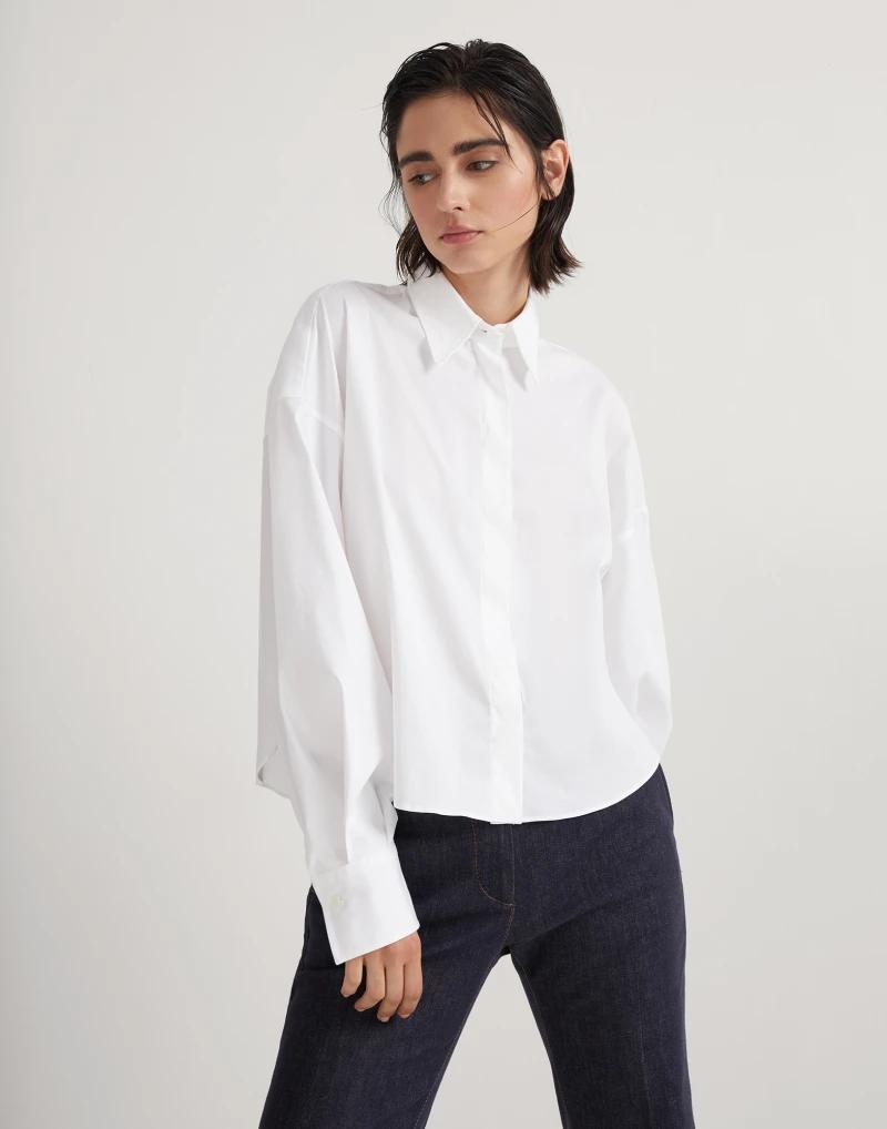 Brunello Cucinelli White Cotton Women's Shirt