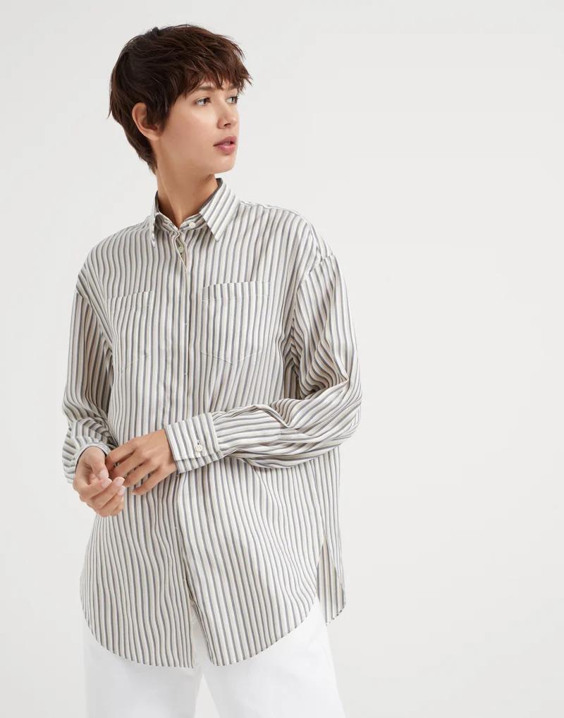 Brunello Cucinelli Multicolor Silk Women's Shirt