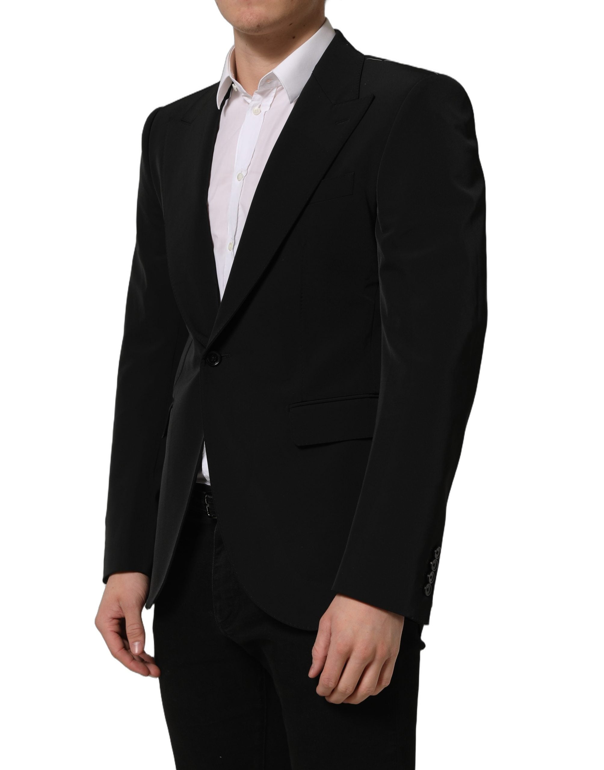 Dolce & Gabbana Black Single Breasted One Button Coat Men's Blazer (Pre-Owned)