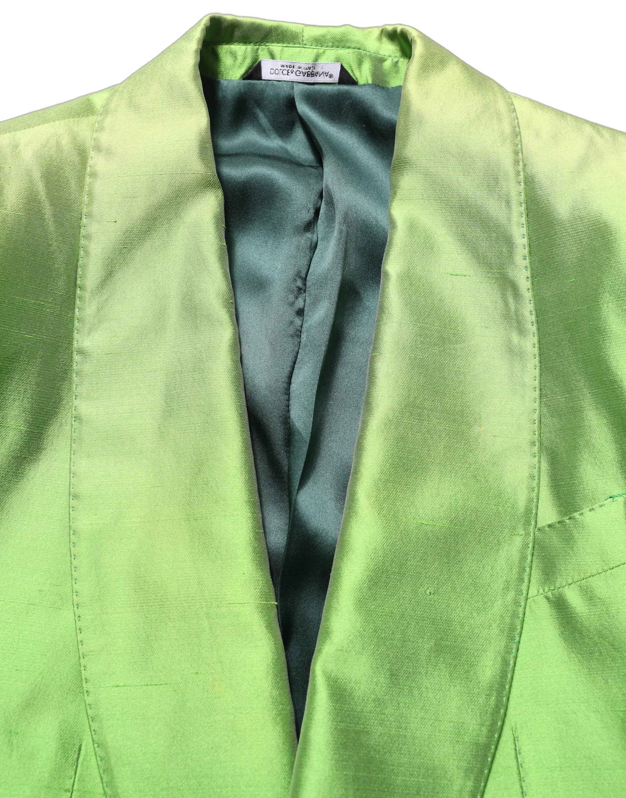 Dolce & Gabbana Green Silk SingleBreasted Embellished Men's Blazer (Pre-Owned)