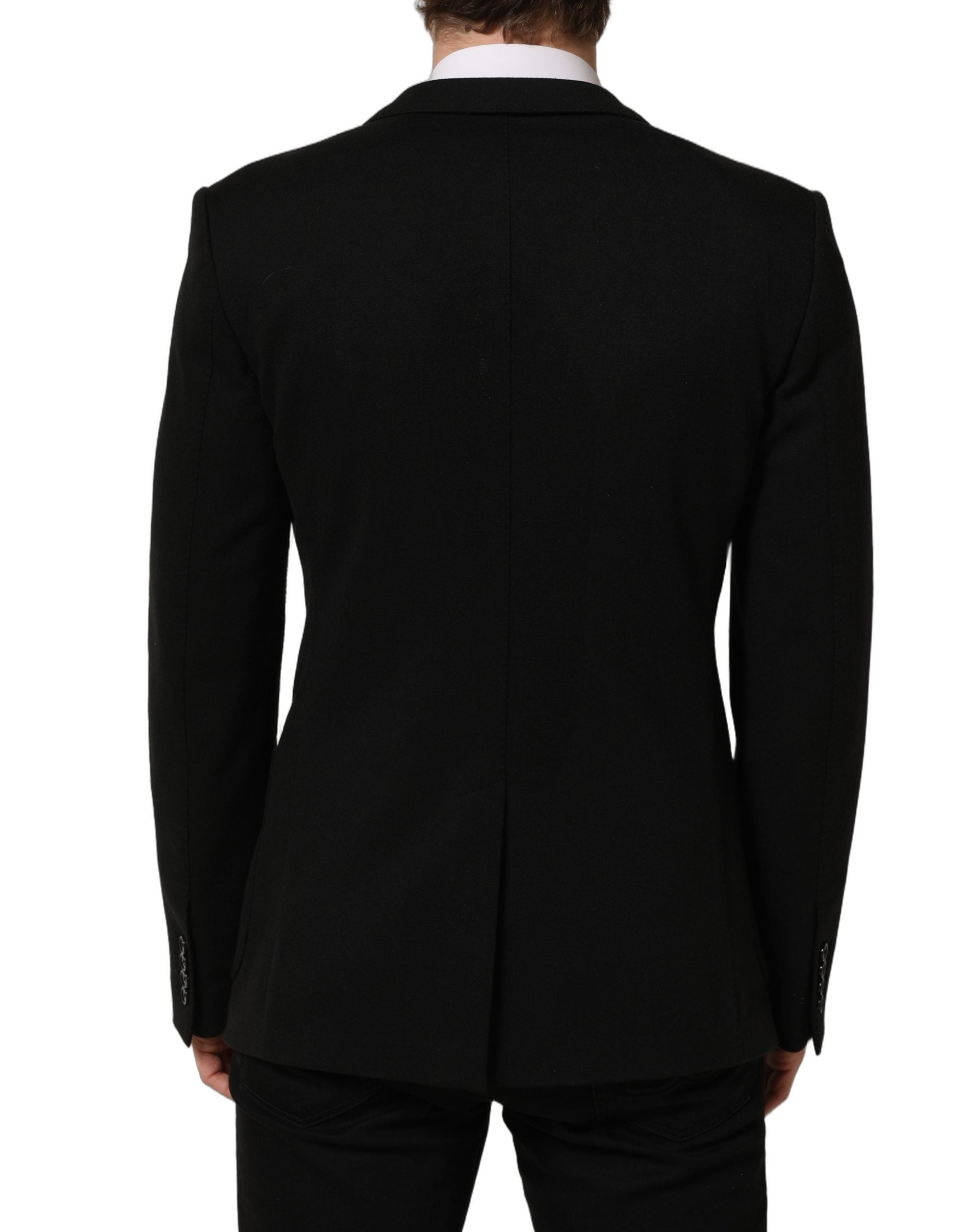 Dolce & Gabbana Black Logo Crest SingleBreasted Coat Men's Blazer (Pre-Owned)
