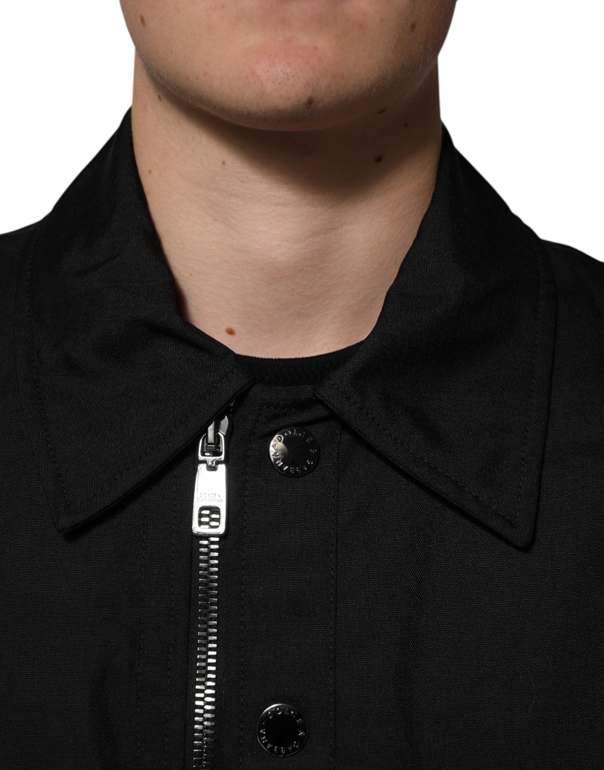 Dolce & Gabbana Black Nylon Full Zip Blouson Bomber Men's Jacket (Pre-Owned)