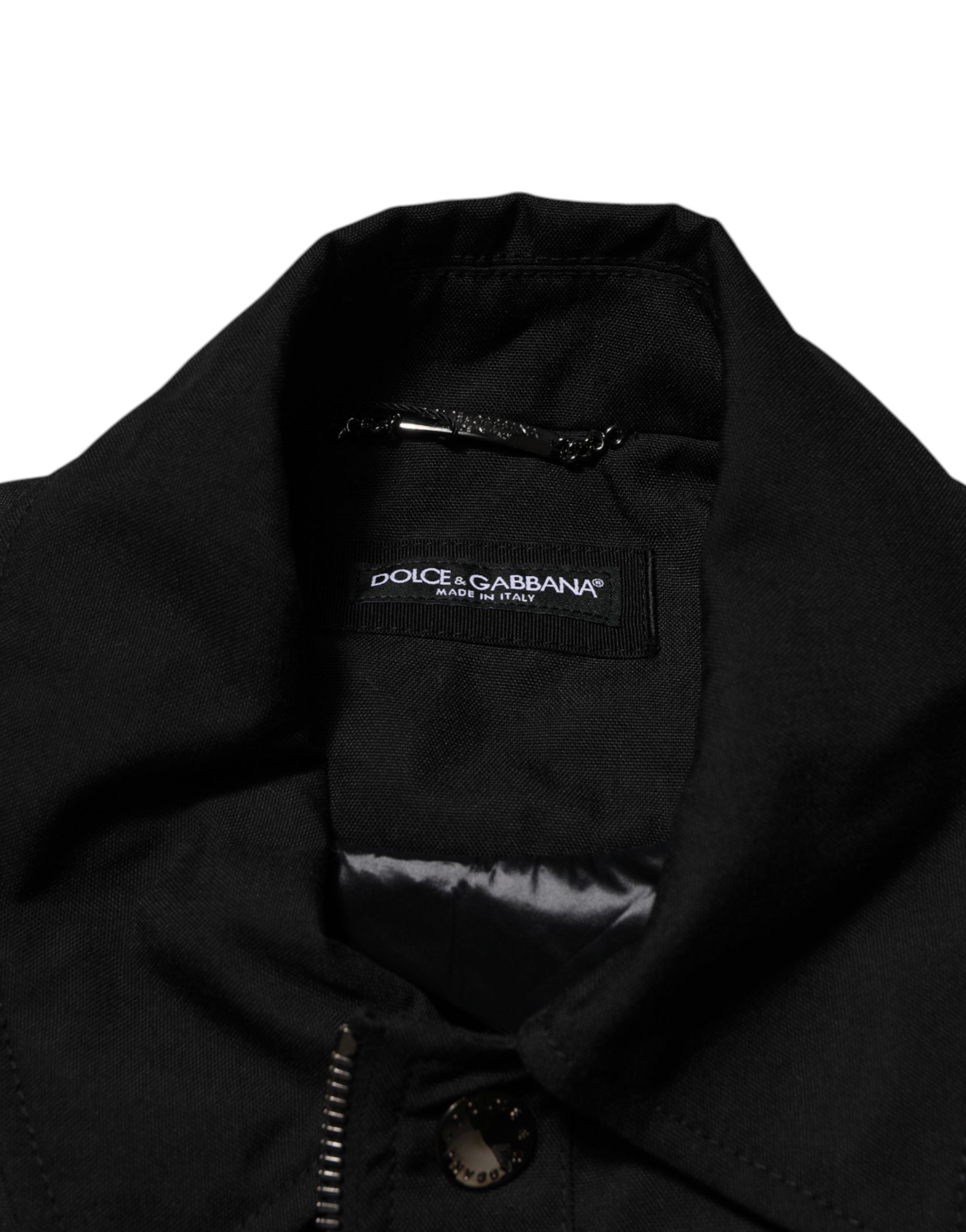Dolce & Gabbana Black Nylon Full Zip Blouson Bomber Men's Jacket (Pre-Owned)