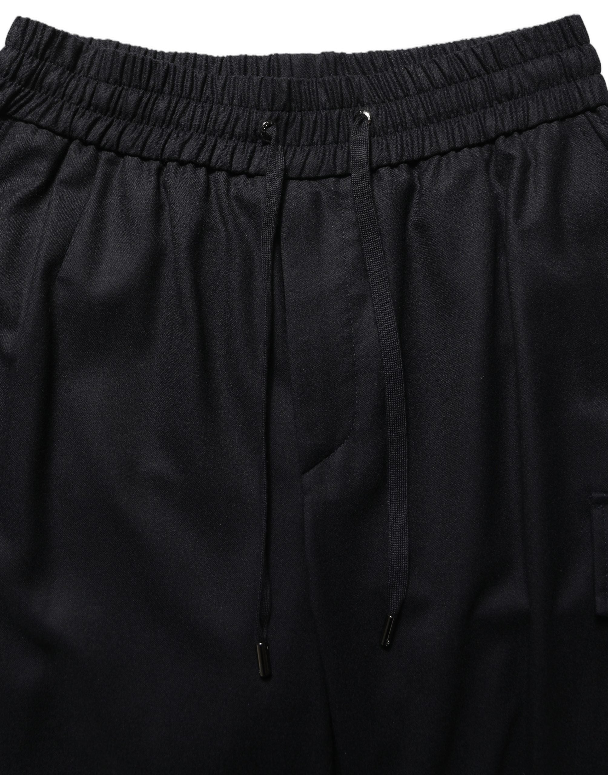 Dolce & Gabbana Black Mid Waist Cargo Jogger SweatMen's Men's Pants
