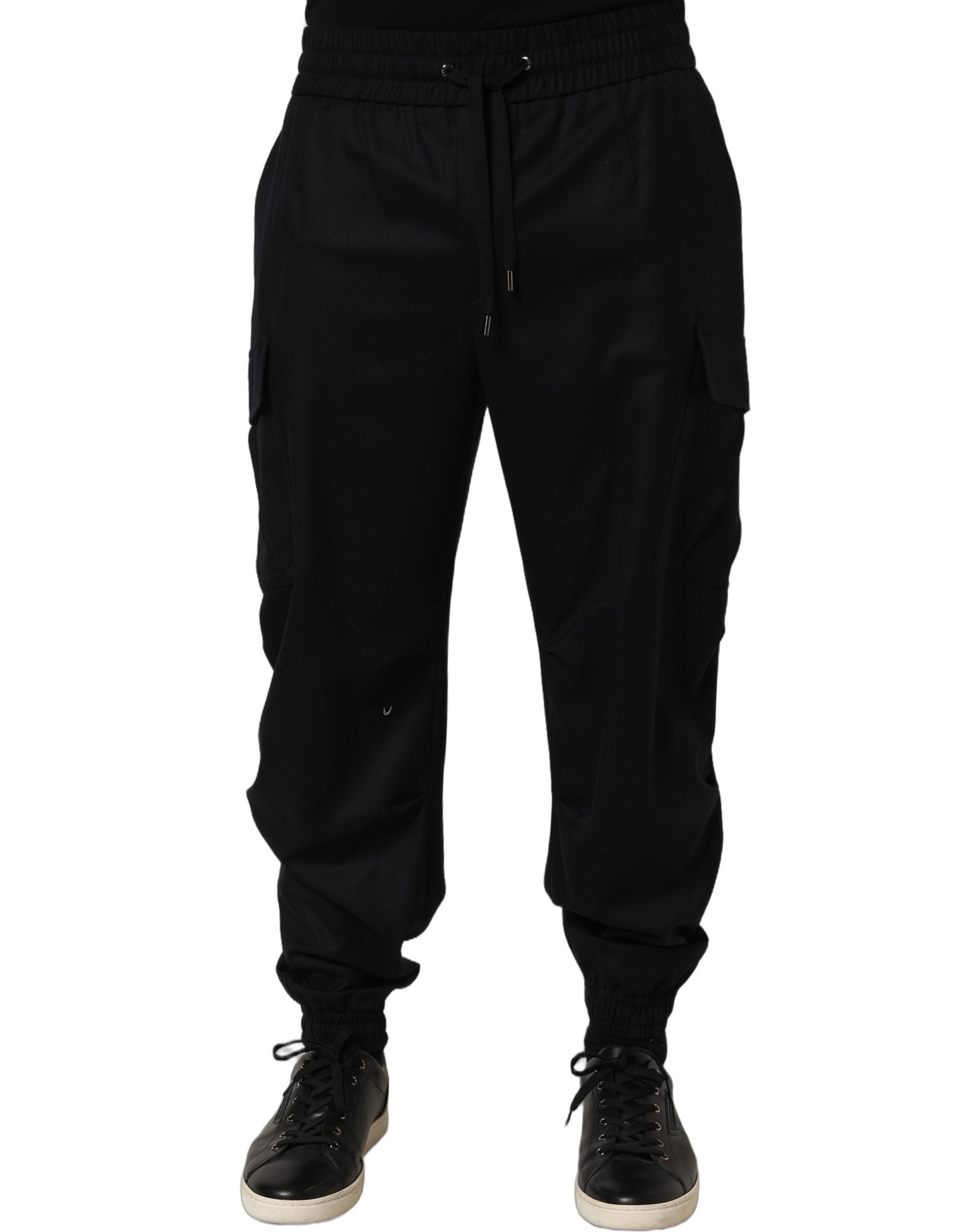 Dolce & Gabbana Black Mid Waist Cargo Jogger SweatMen's Men's Pants