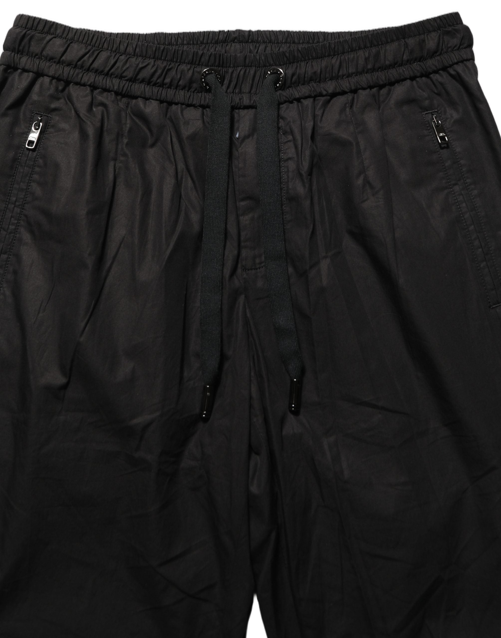 Dolce & Gabbana Black Cotton Mid Waist Jogger SweatMen's Men's Pants