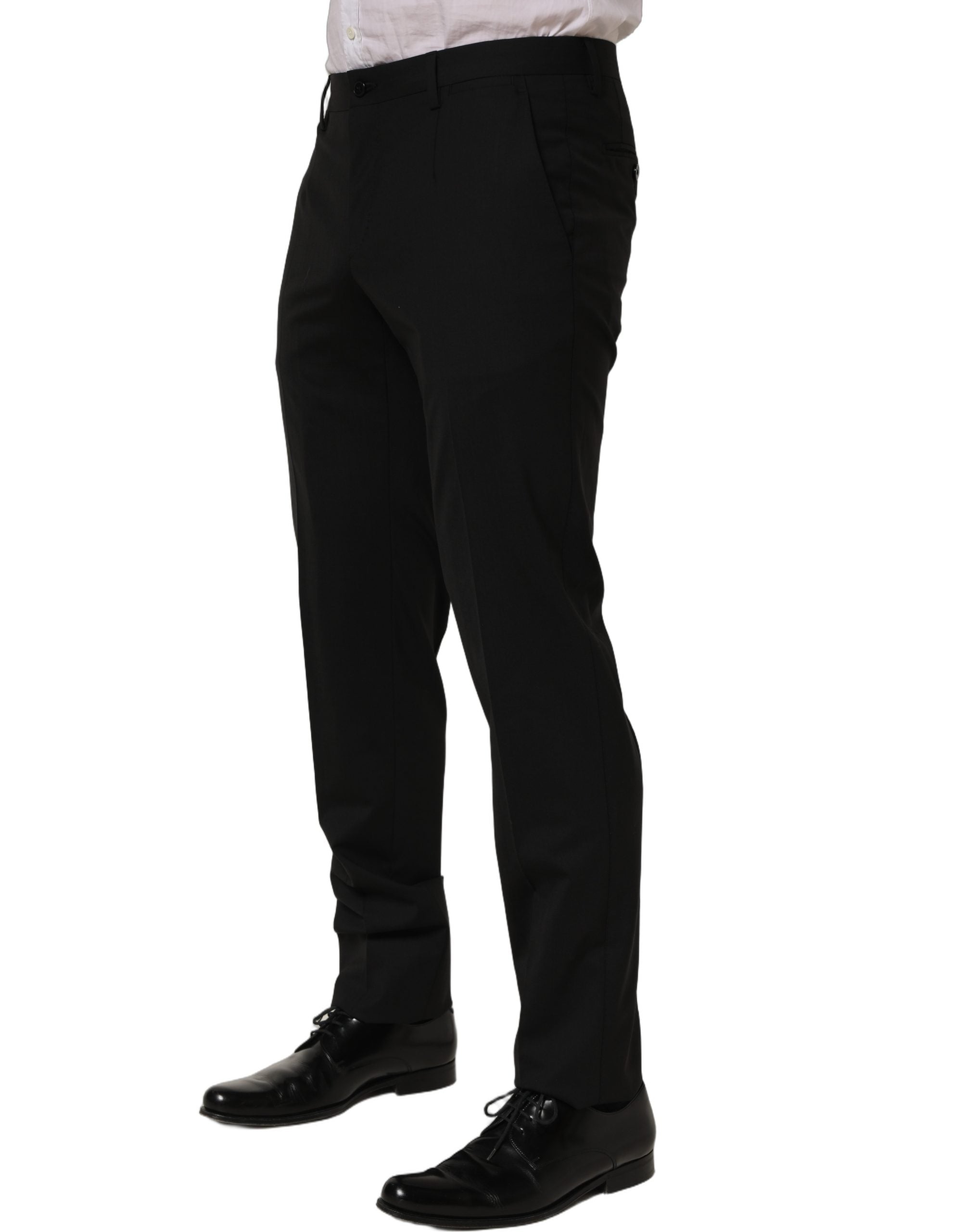 Dolce & Gabbana Black Wool Skinny Leg Dress Men Trouser Men's Pants
