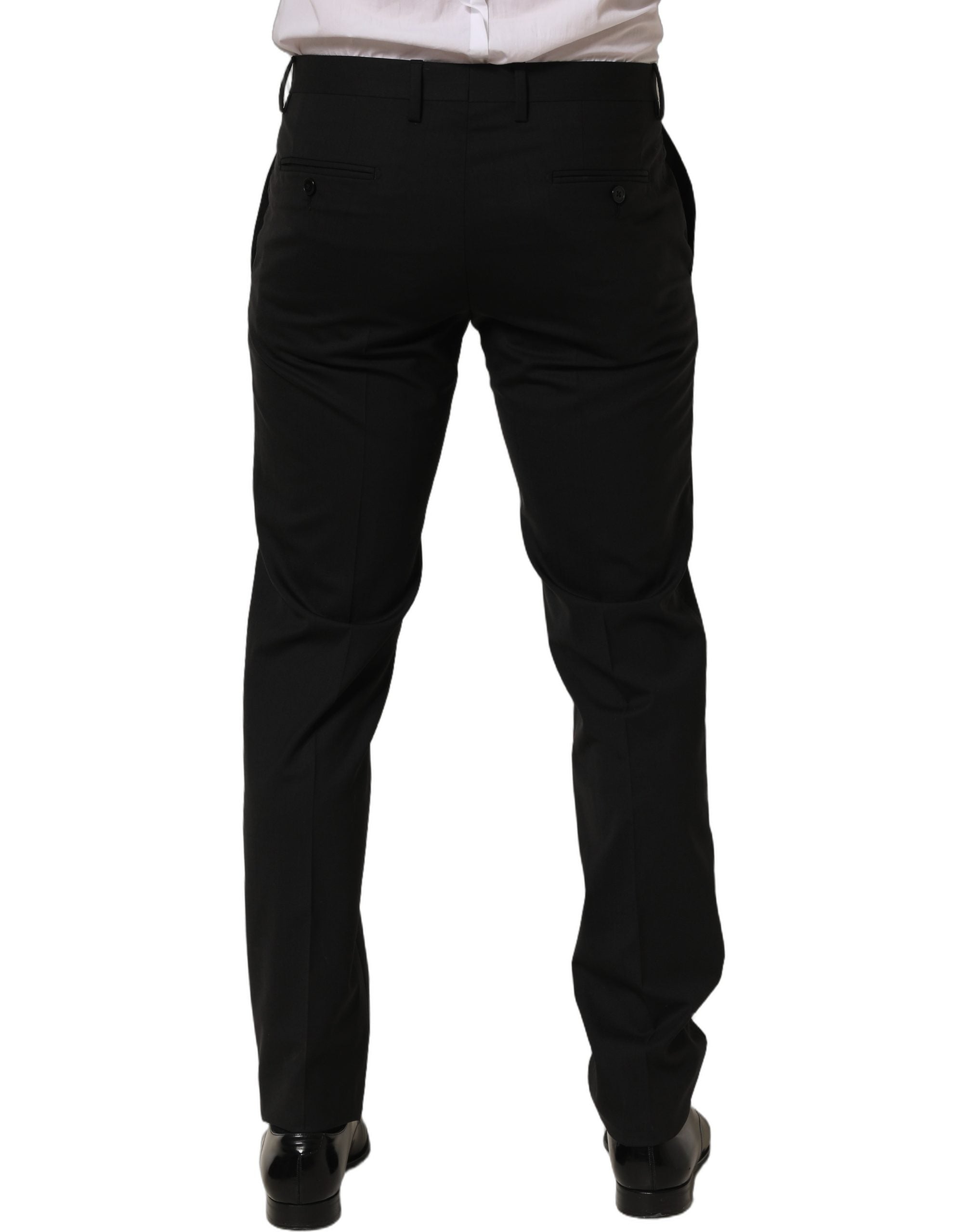Dolce & Gabbana Black Wool Skinny Leg Dress Men Trouser Men's Pants