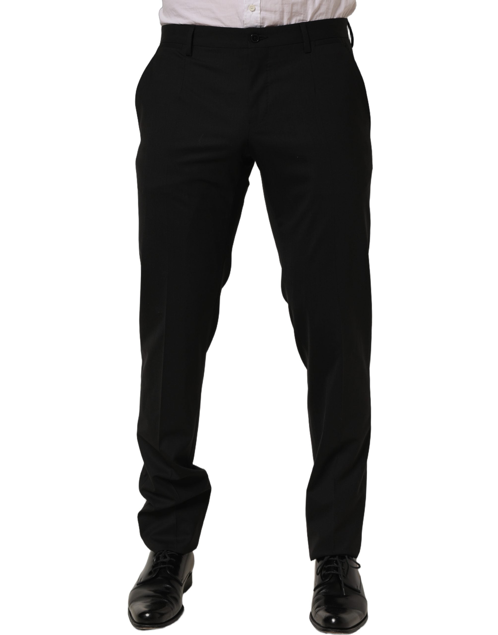 Dolce & Gabbana Black Wool Skinny Leg Dress Men Trouser Men's Pants