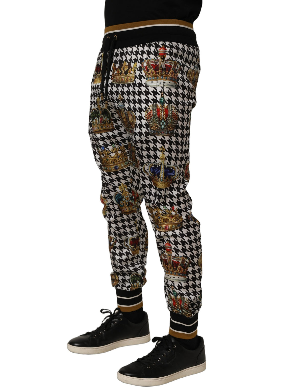 Dolce & Gabbana Multicolor Houndstooth Crown Men SweatMen's Men's Pants