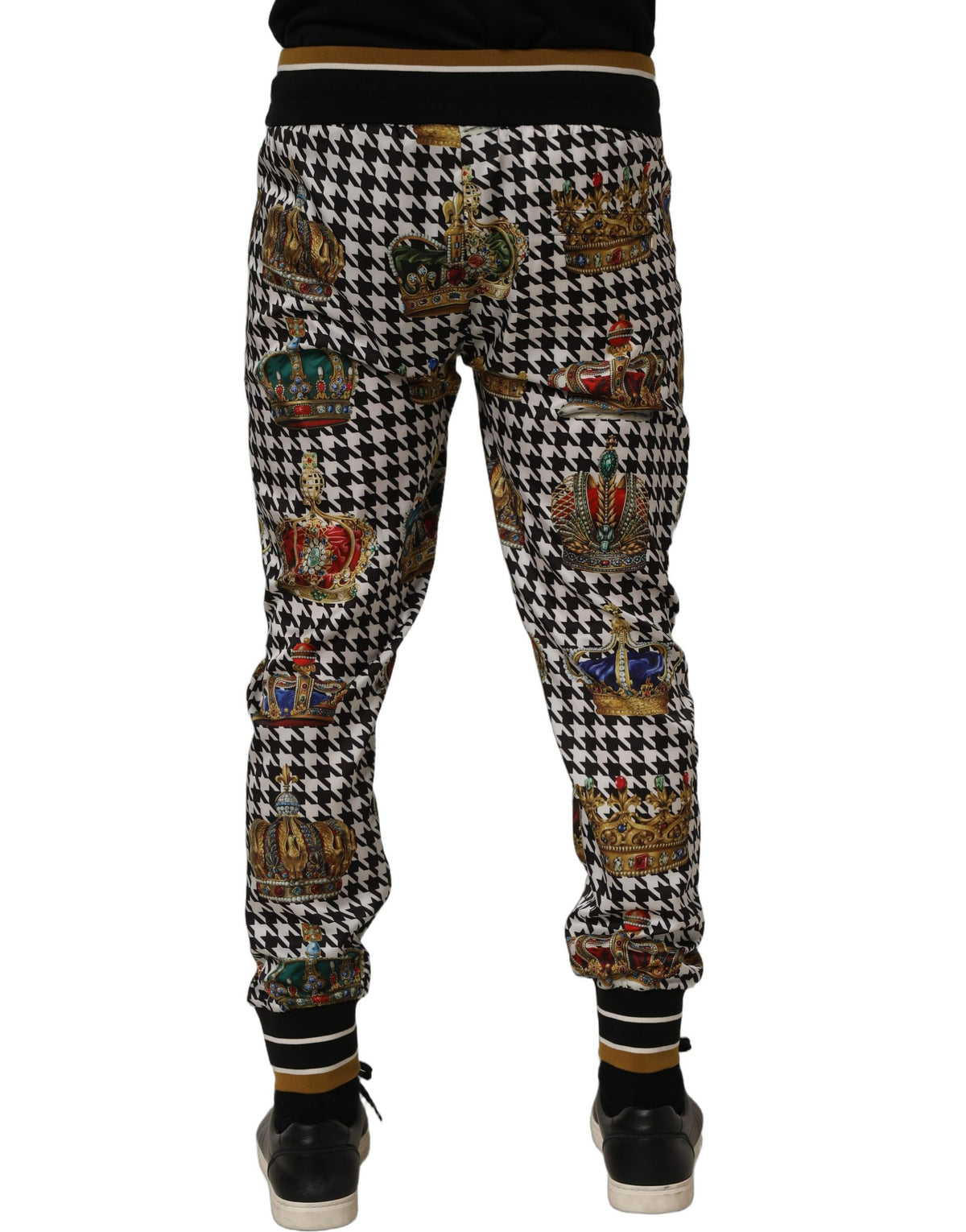 Dolce & Gabbana Multicolor Houndstooth Crown Men SweatMen's Men's Pants