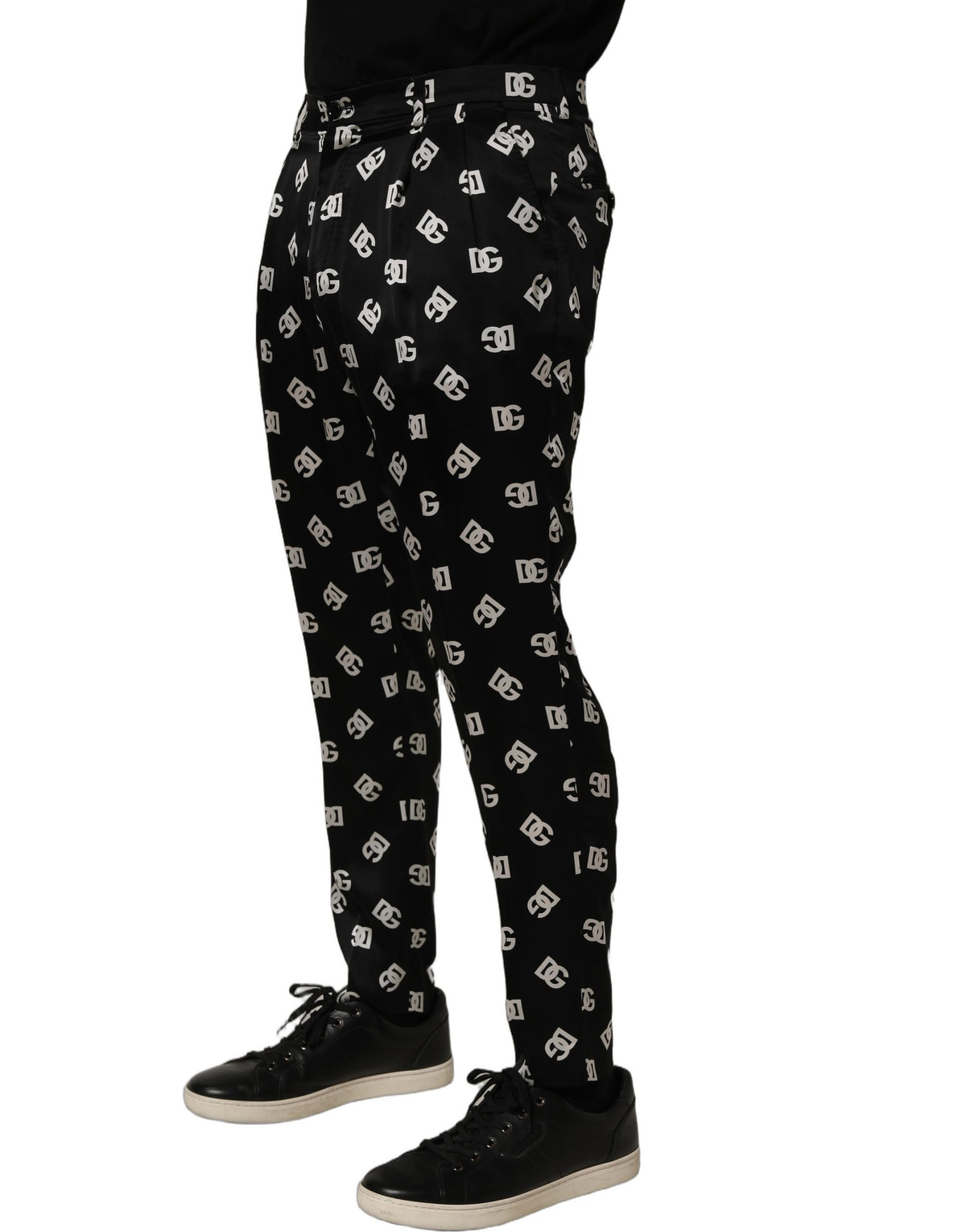 Dolce & Gabbana Black Silk Skinny Leg Dress Men Trouser Men's Pants