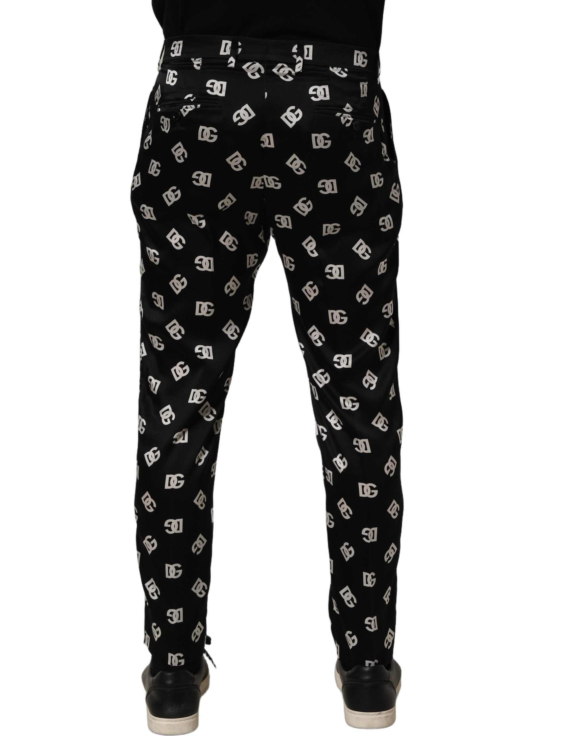 Dolce & Gabbana Black Silk Skinny Leg Dress Men Trouser Men's Pants