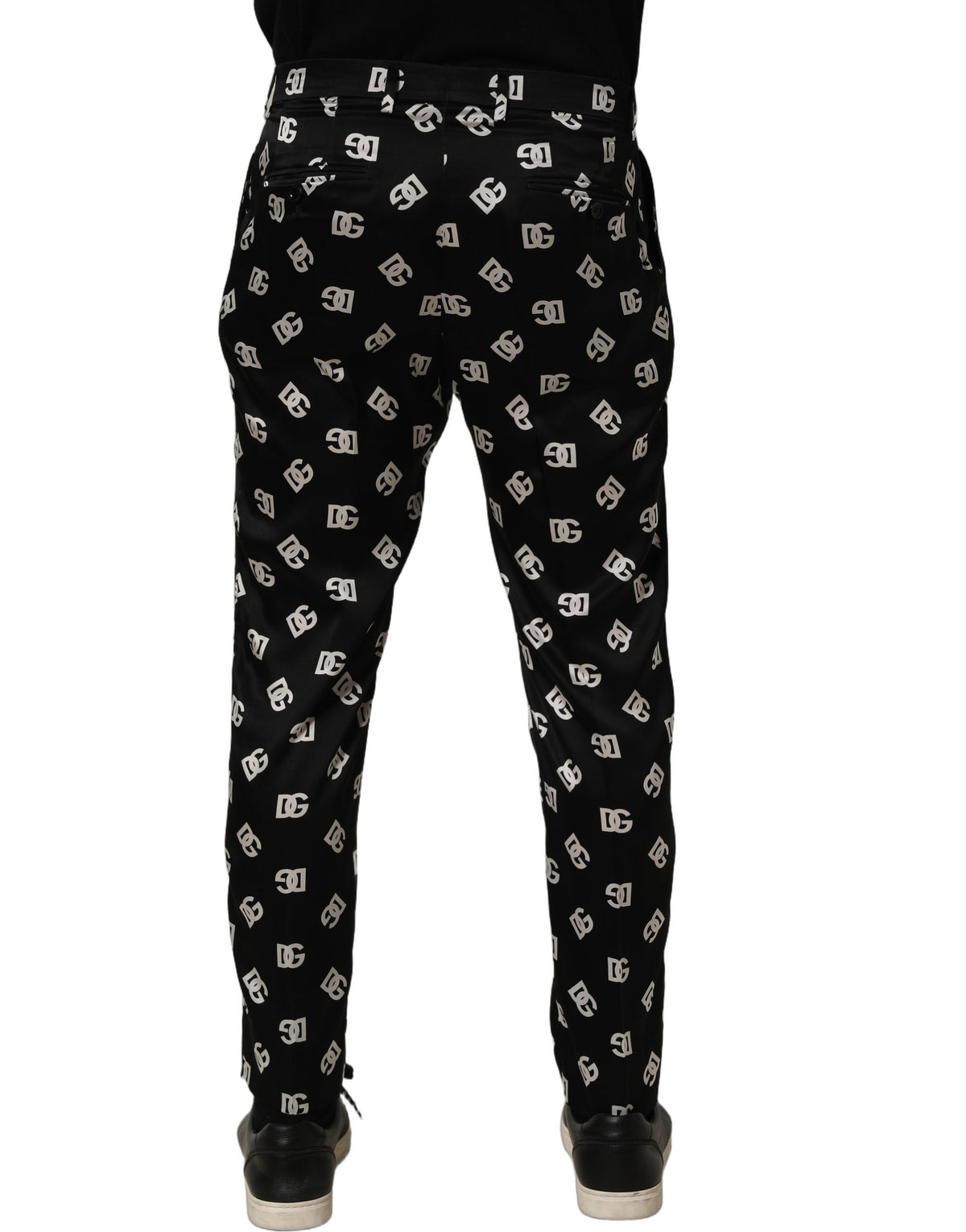 Dolce & Gabbana Black Silk Skinny Leg Dress Men Trouser Men's Pants