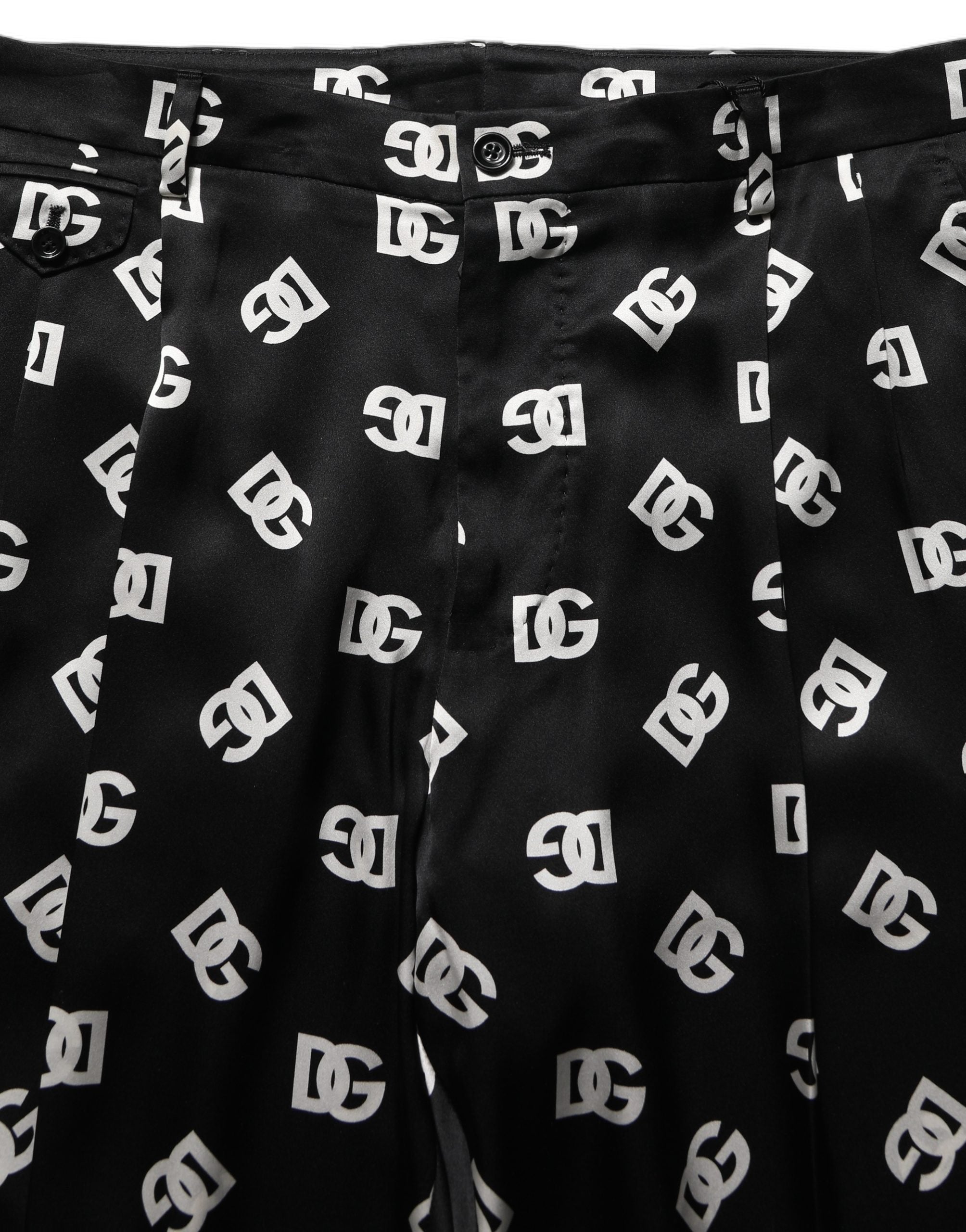 Dolce & Gabbana Black Silk Skinny Leg Dress Men Trouser Men's Pants
