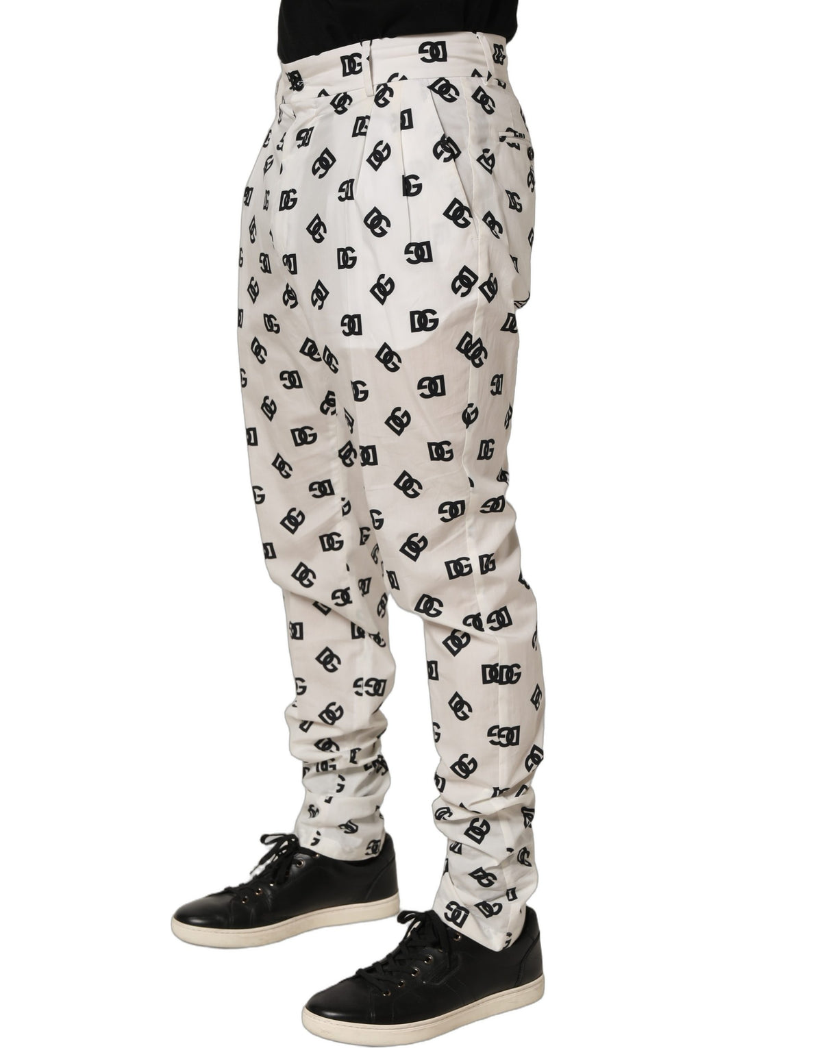 Dolce & Gabbana White Logo Skinny Leg Dress Men Trouser Men's Pants