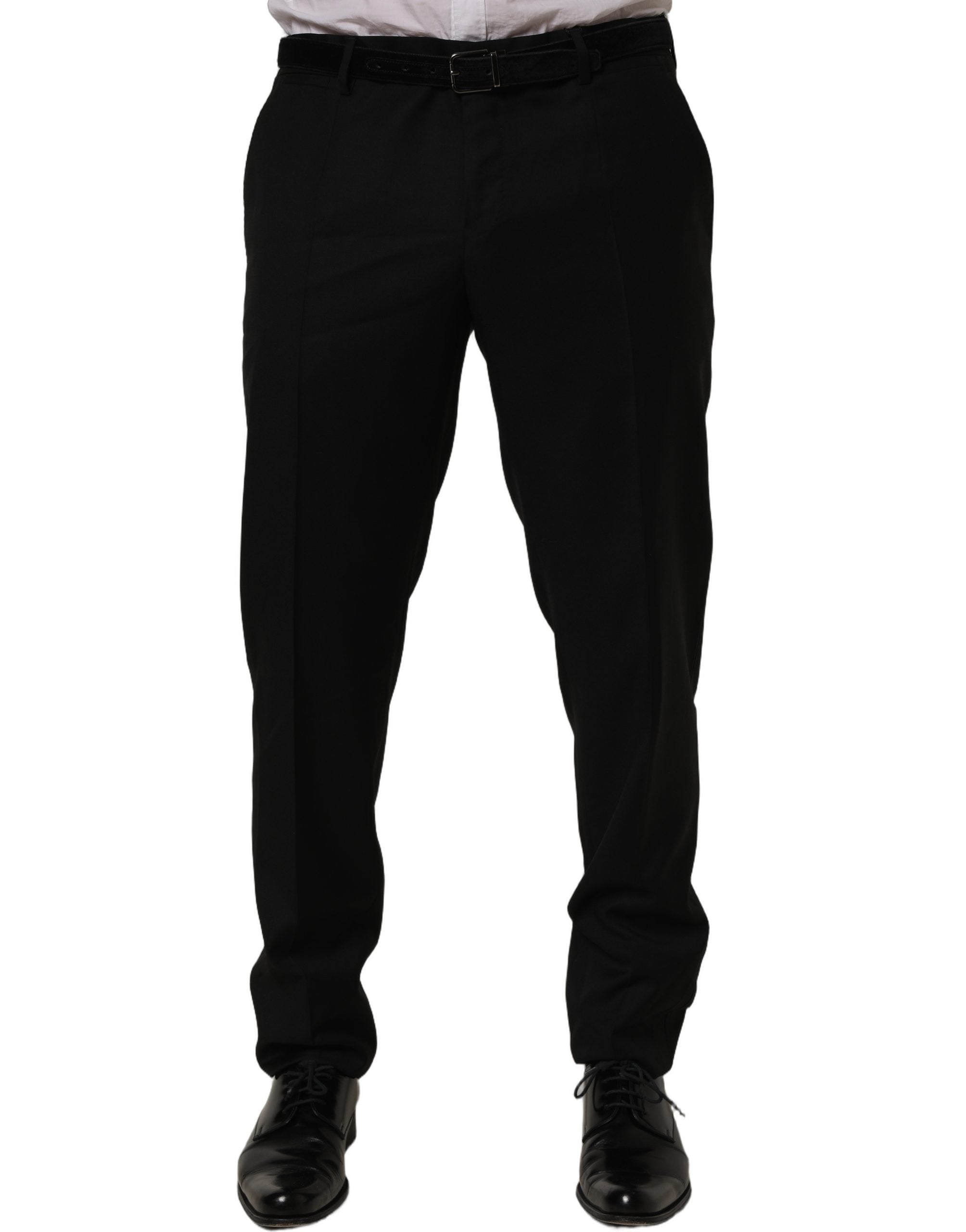 Dolce & Gabbana Black Wool Skinny Leg Dress Trouser Men's Pants