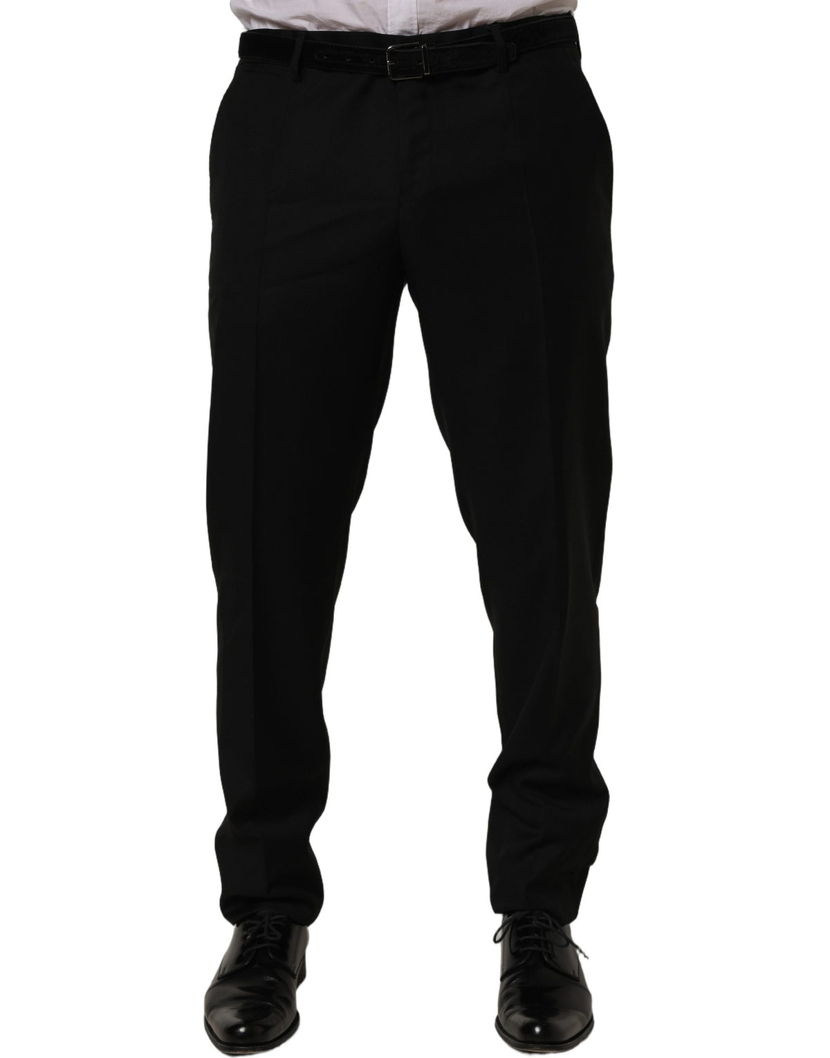 Dolce & Gabbana Black Wool Skinny Leg Dress Trouser Men's Pants