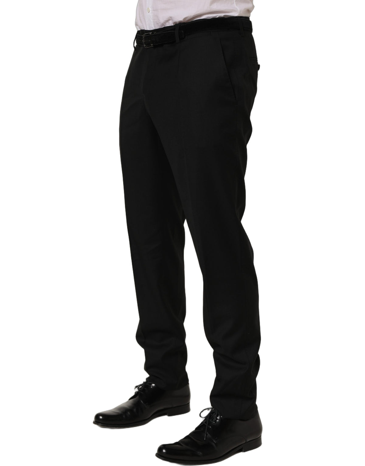 Dolce & Gabbana Black Wool Skinny Leg Dress Trouser Men's Pants