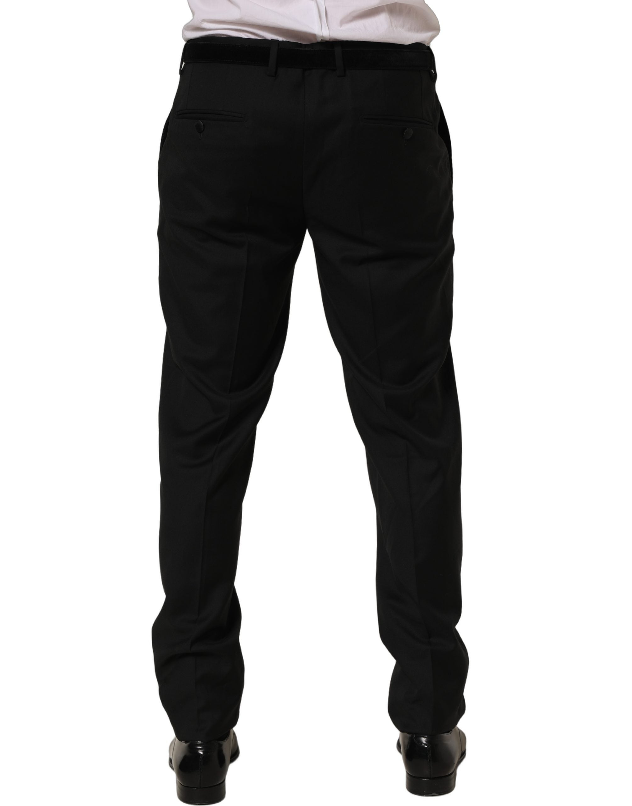 Dolce & Gabbana Black Wool Skinny Leg Dress Trouser Men's Pants