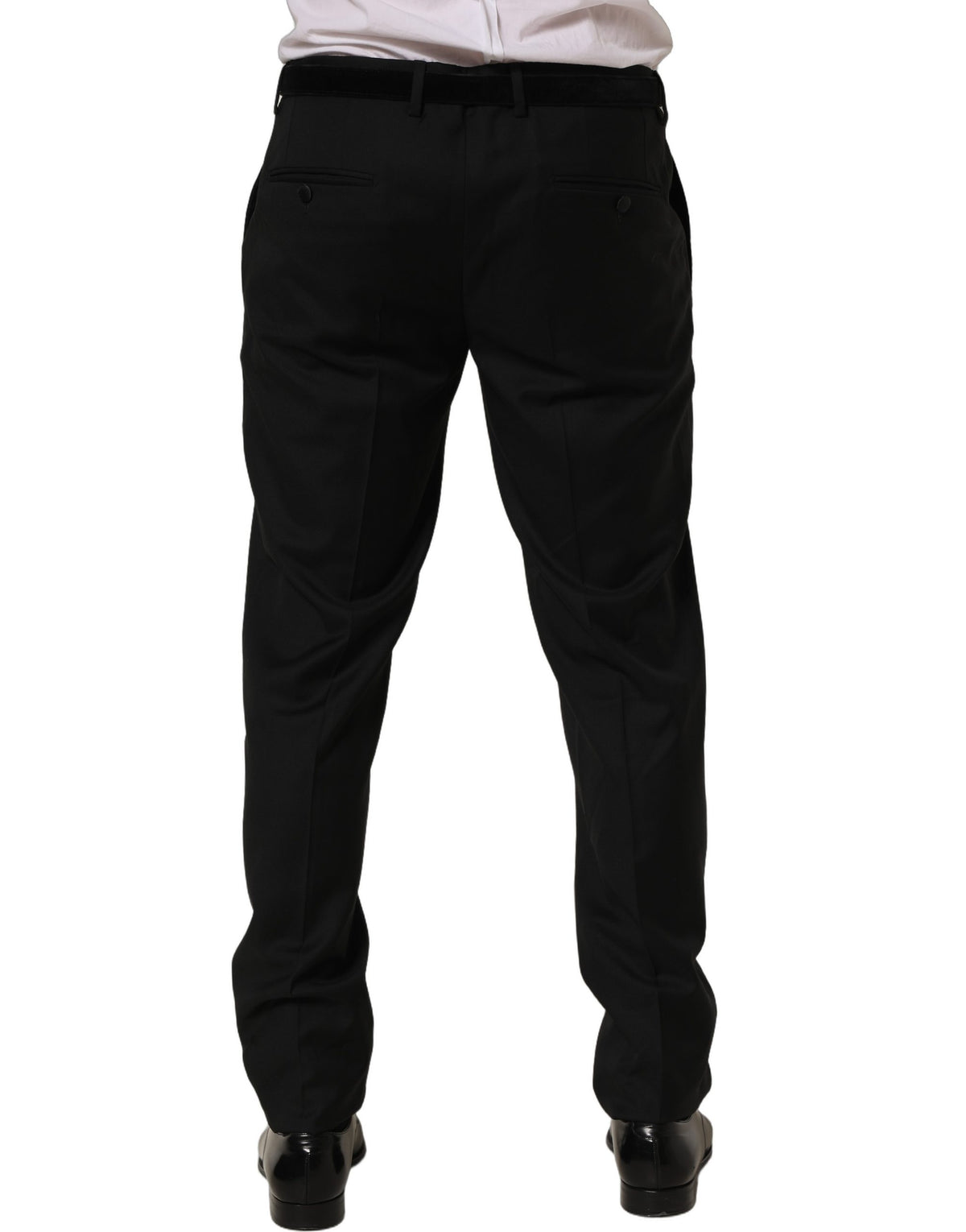 Dolce & Gabbana Black Wool Skinny Leg Dress Trouser Men's Pants
