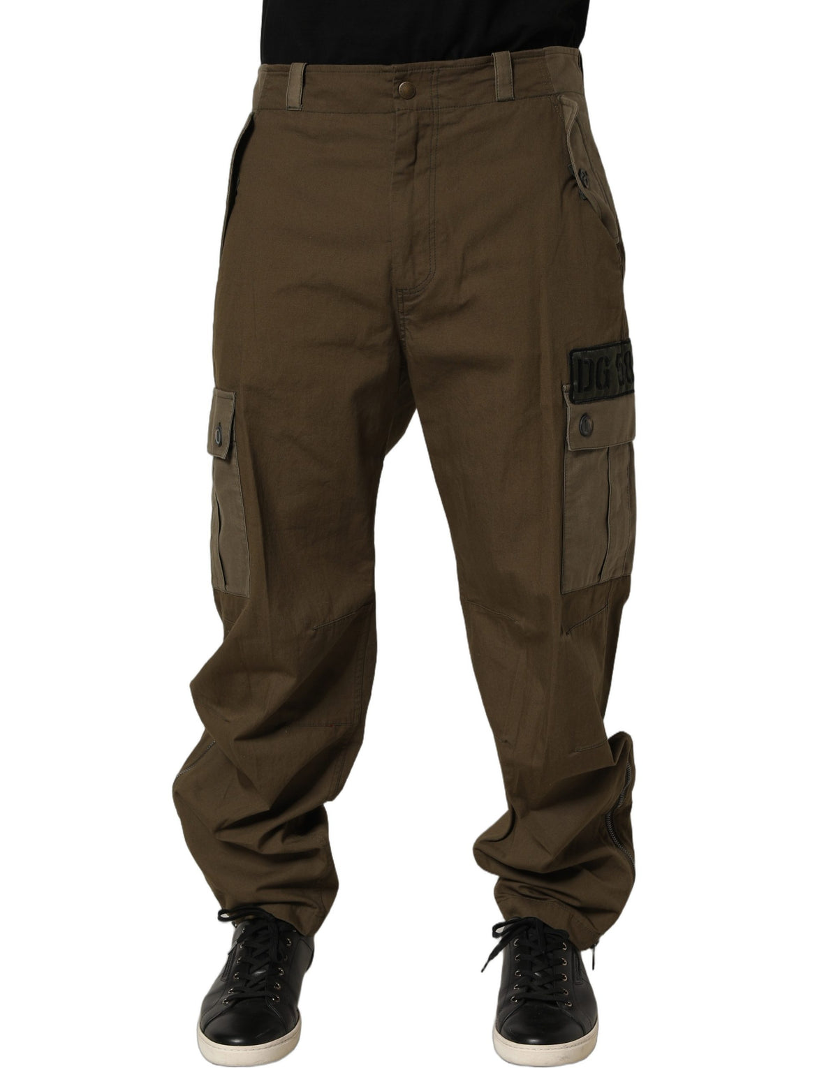 Dolce & Gabbana Brown Mid Waist Straight Cargo Trouser Men's Pants