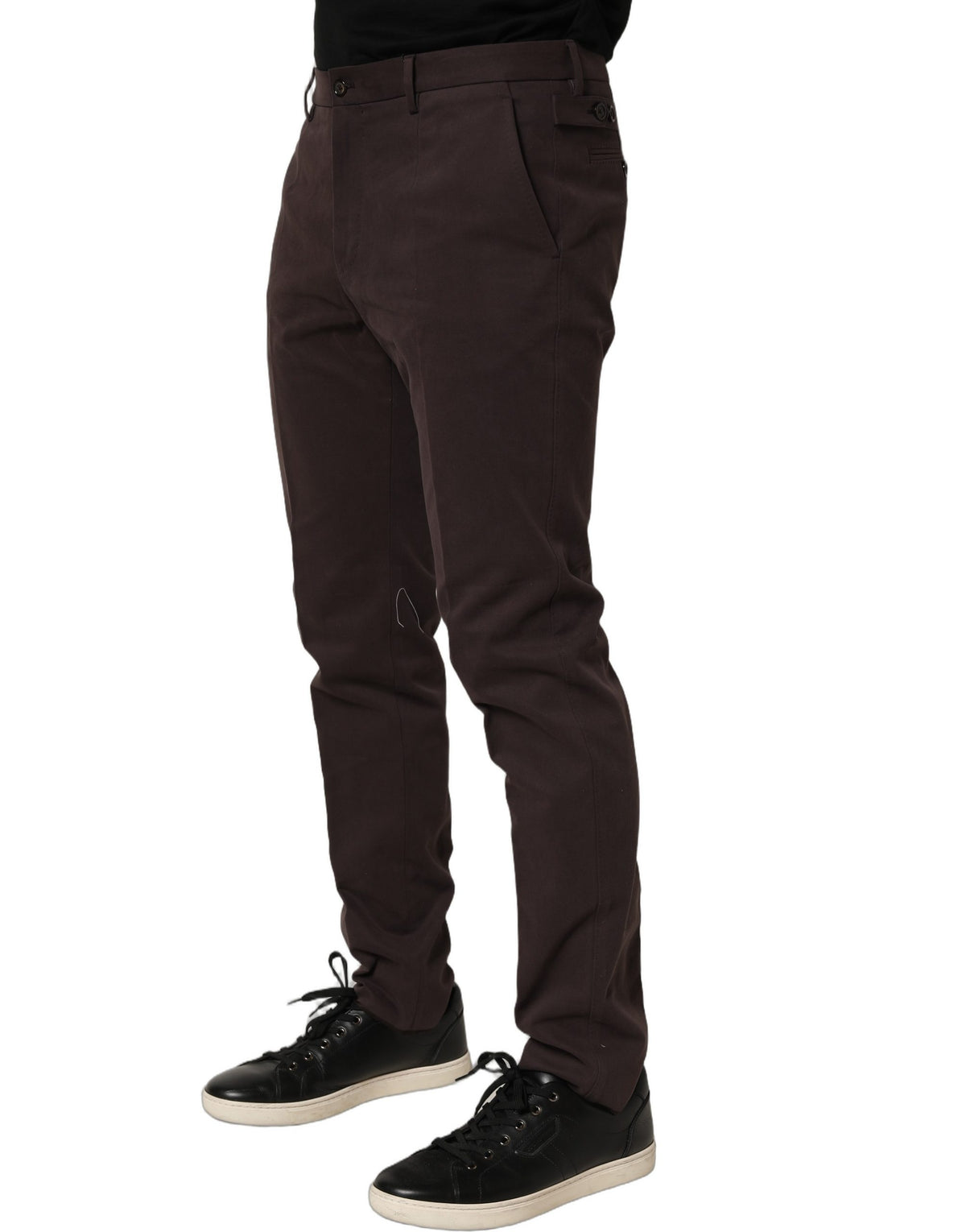 Dolce & Gabbana Brown Cotton Skinny Leg Dress Trouser Men's Pants