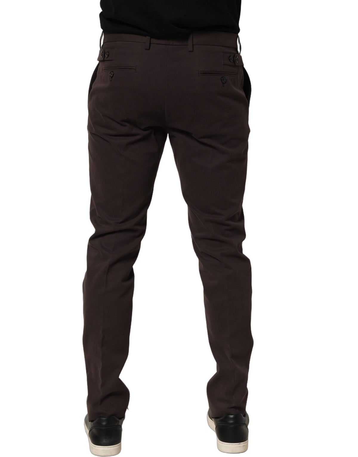 Dolce & Gabbana Brown Cotton Skinny Leg Dress Trouser Men's Pants