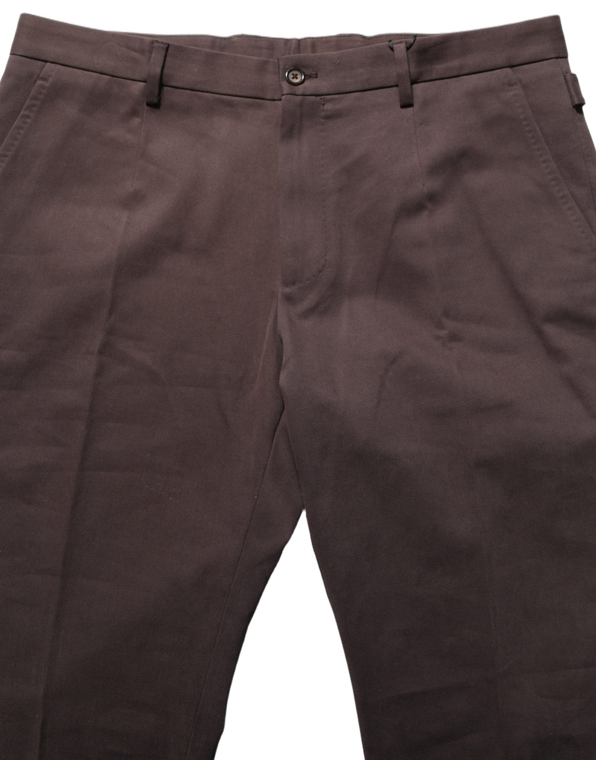 Dolce & Gabbana Brown Cotton Skinny Leg Dress Trouser Men's Pants