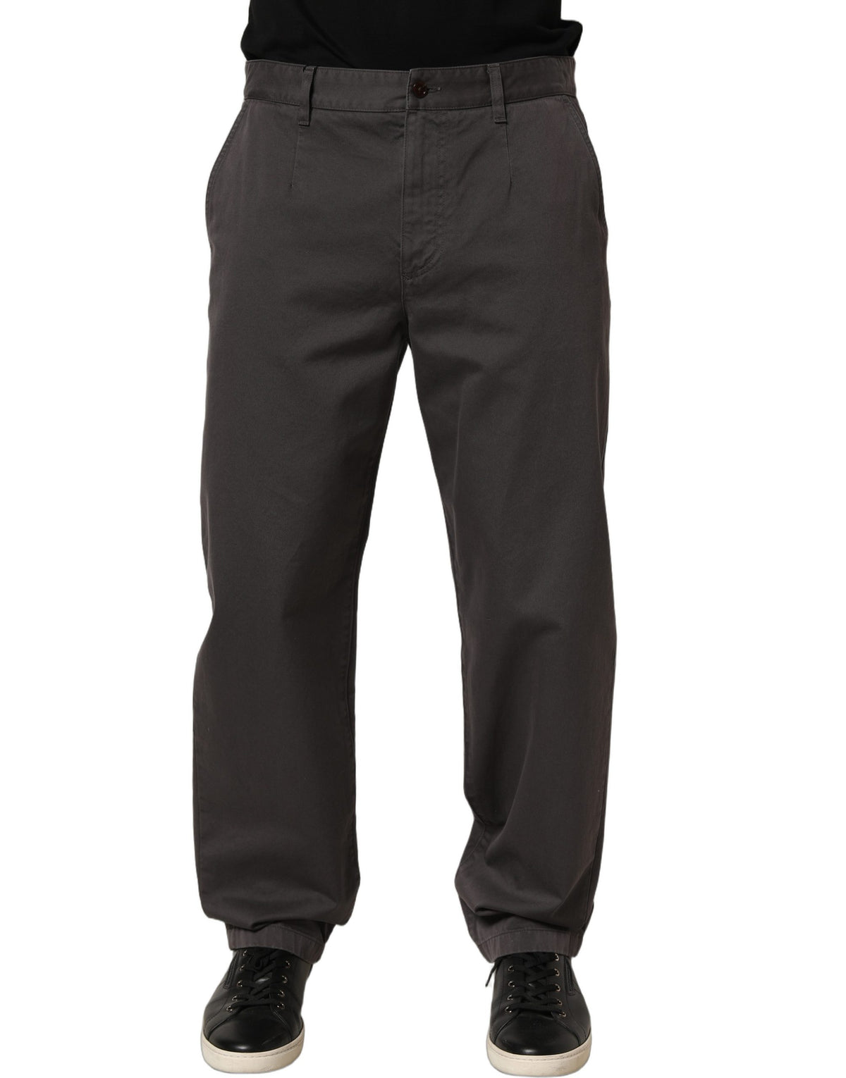 Dolce & Gabbana Dark Gray Cotton Straight Chino Trouser Men's Pants (Pre-Owned)