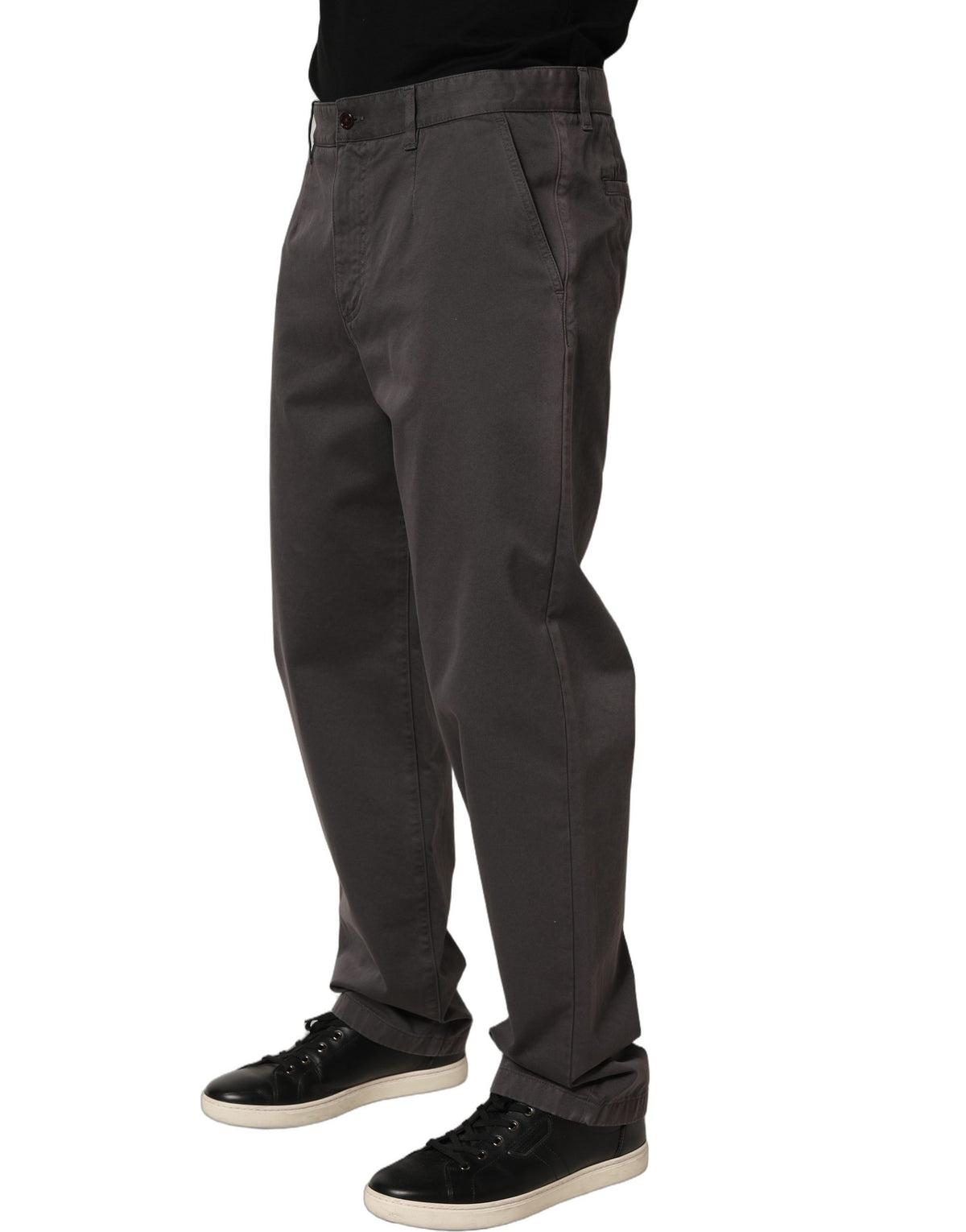 Dolce & Gabbana Dark Gray Cotton Straight Chino Trouser Men's Pants (Pre-Owned)