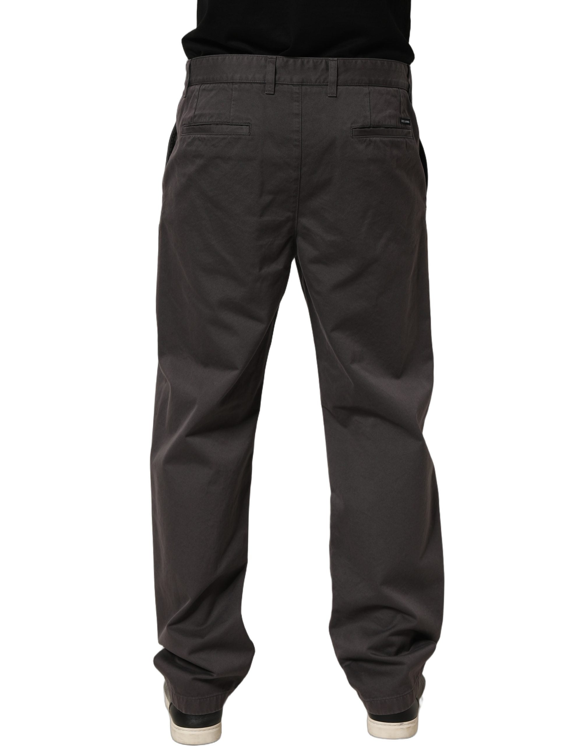 Dolce & Gabbana Dark Gray Cotton Straight Chino Trouser Men's Pants (Pre-Owned)