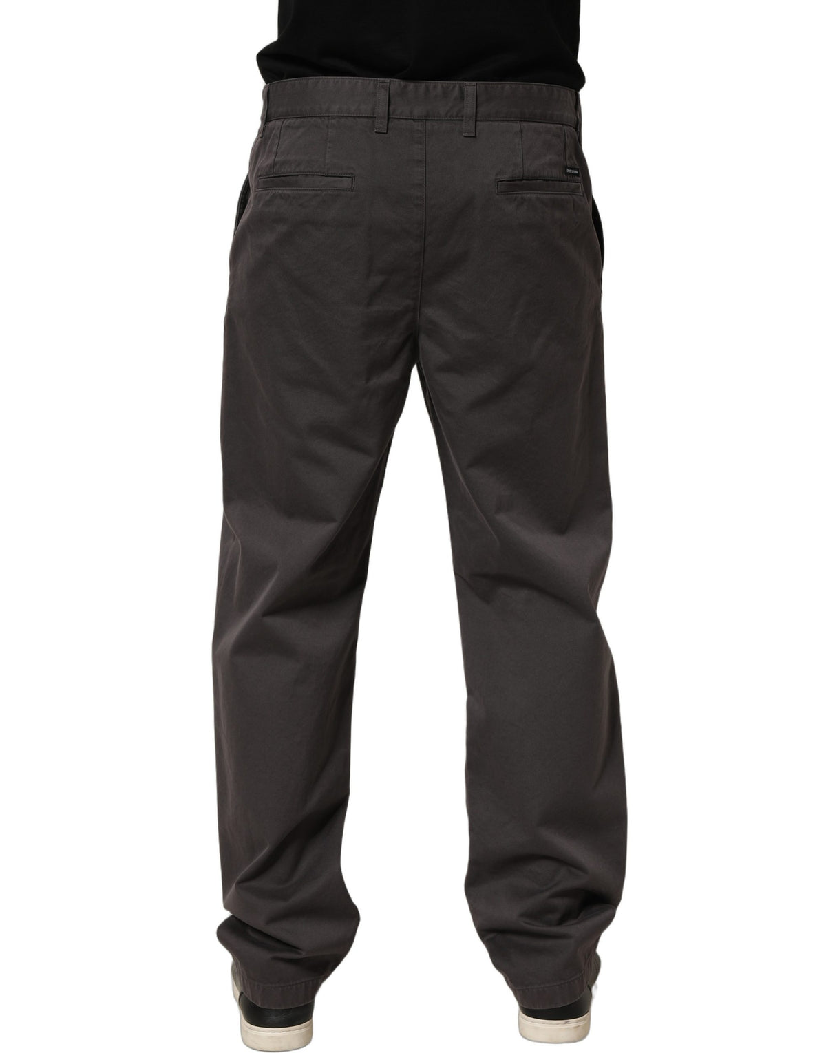 Dolce & Gabbana Dark Gray Cotton Straight Chino Trouser Men's Pants (Pre-Owned)