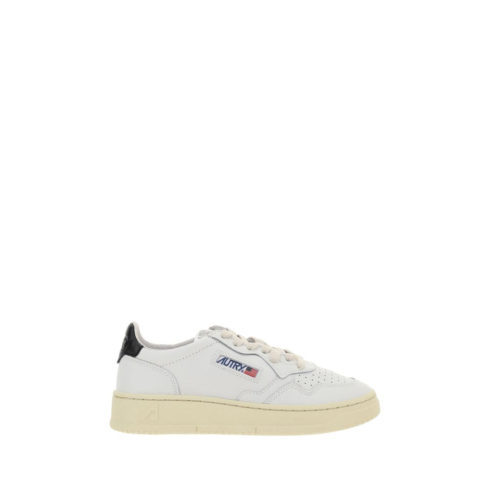 Autry White Calf Leather Bos Taurus Low Top Women's Sneakers