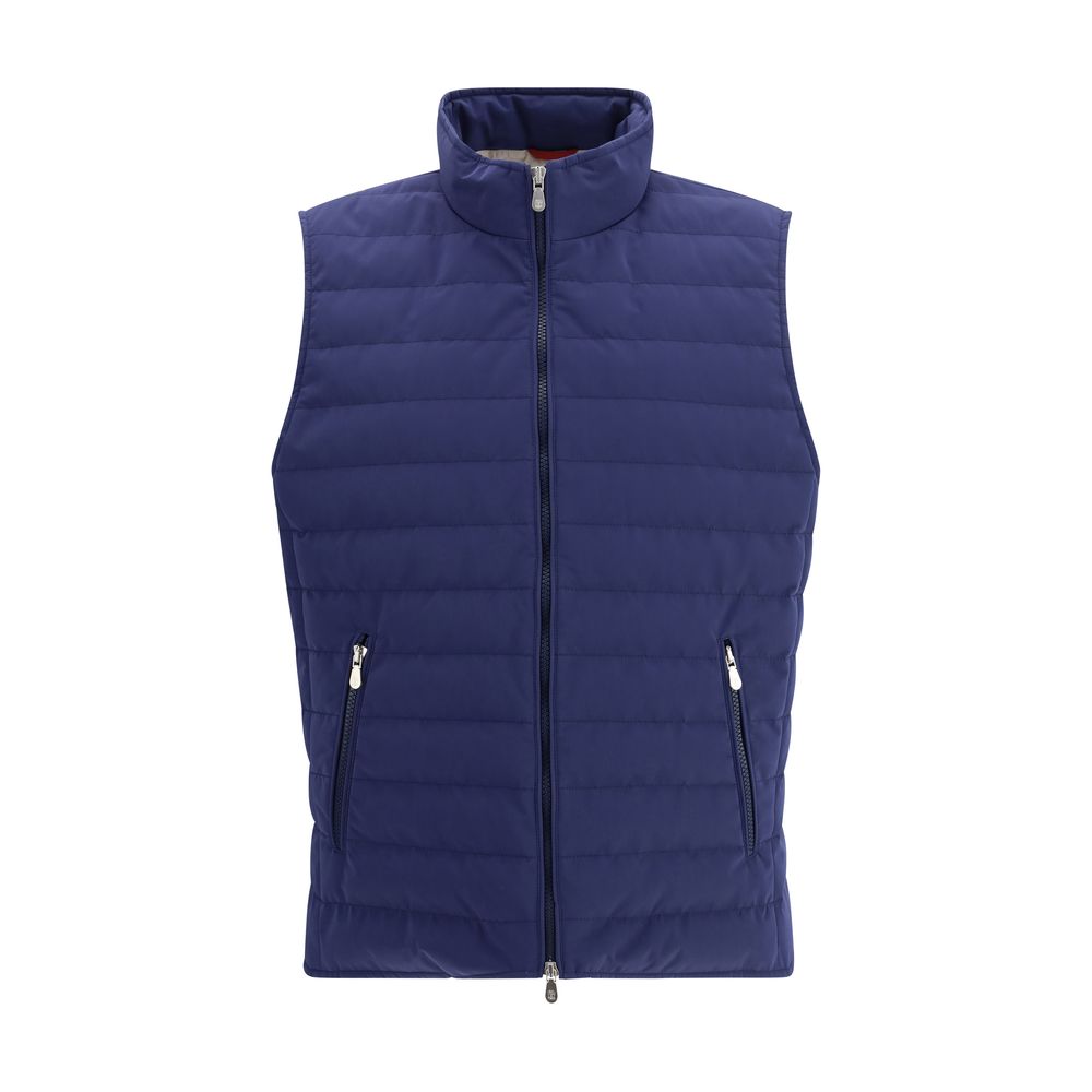 Brunello Cucinelli Blue Polyester Sleeveless Men's Jacket