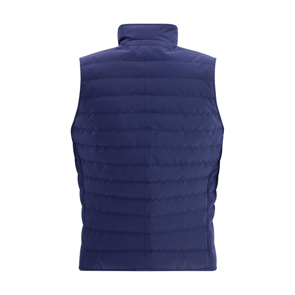 Brunello Cucinelli Blue Polyester Sleeveless Men's Jacket